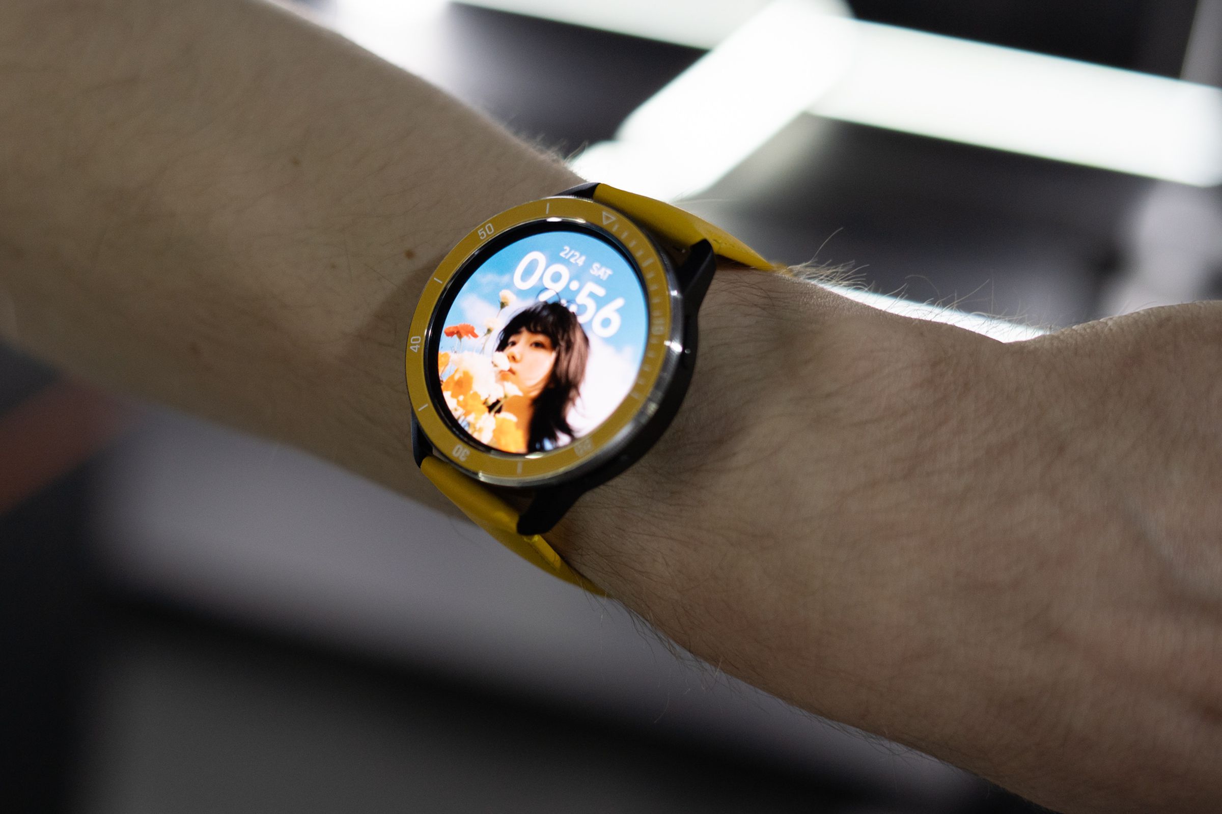 Xiaomi Watch S3 in yellow. 