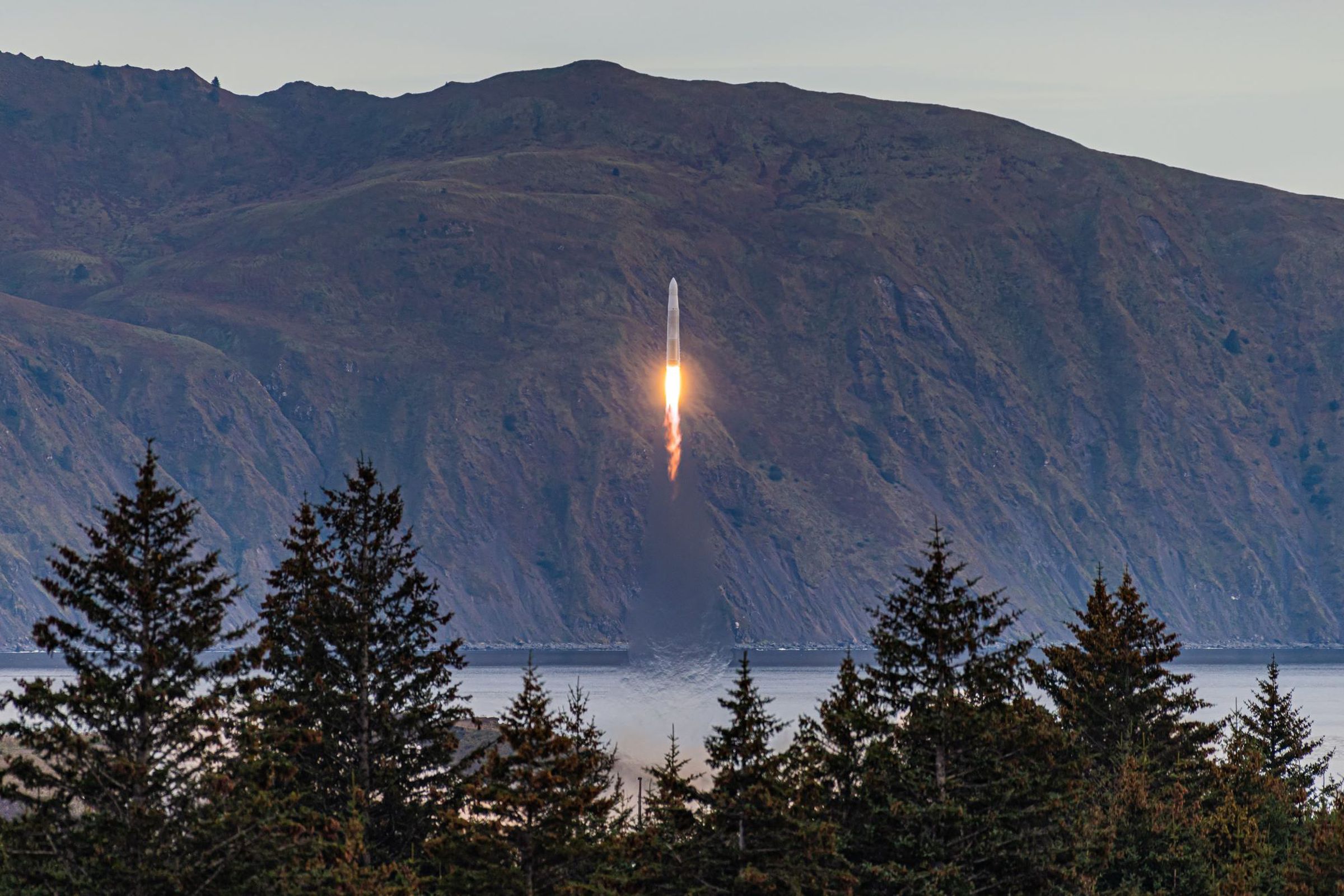 The first of a series of three Astra rocket iterations lifts off in September 2020 from the company’s launch site in Kodiak, Alaska.