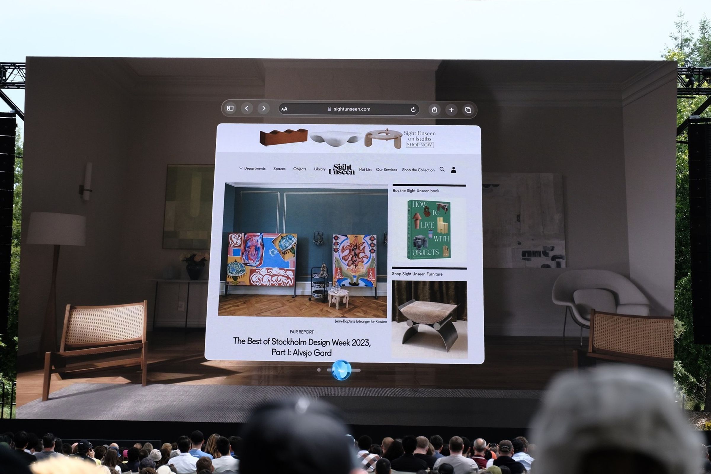 A screenshot of Safari on Apple Vision Pro.