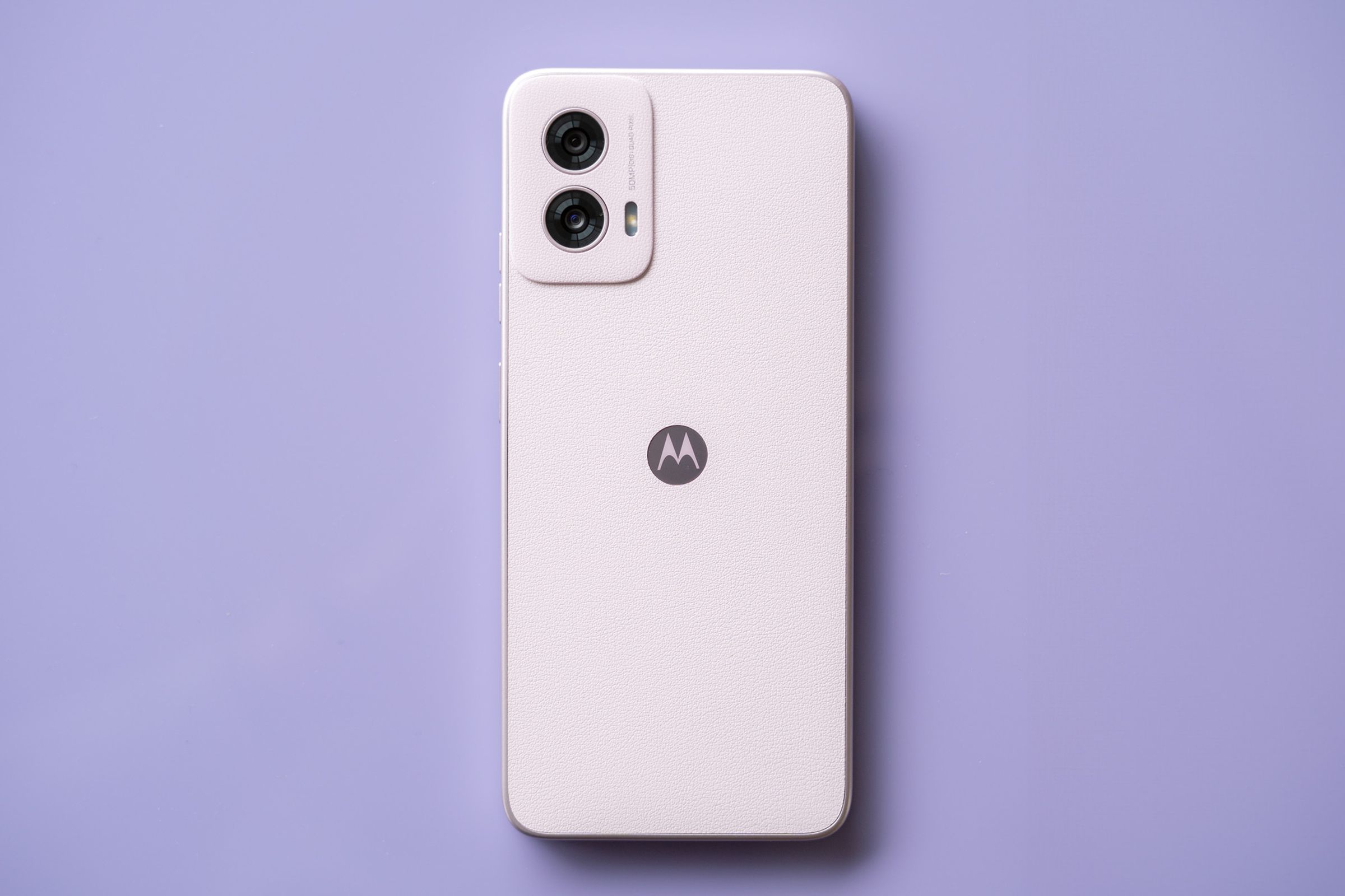 Motorola Moto G Power 2024 showing soft-touch back panel.