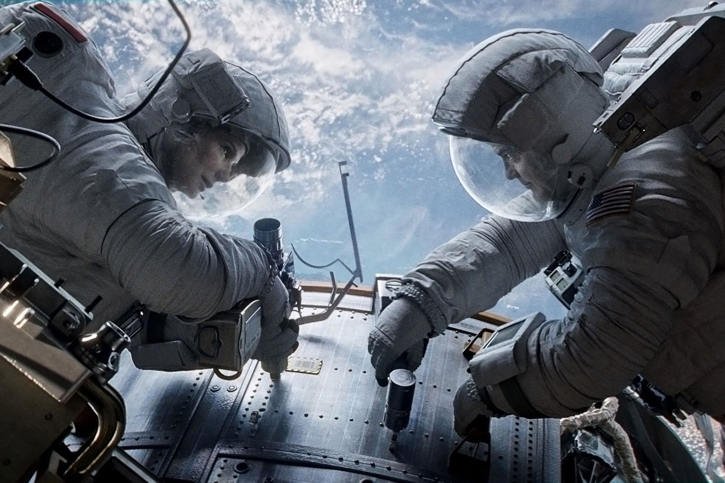 Sandra Bullock and George Clooney in 2013’s Gravity.
