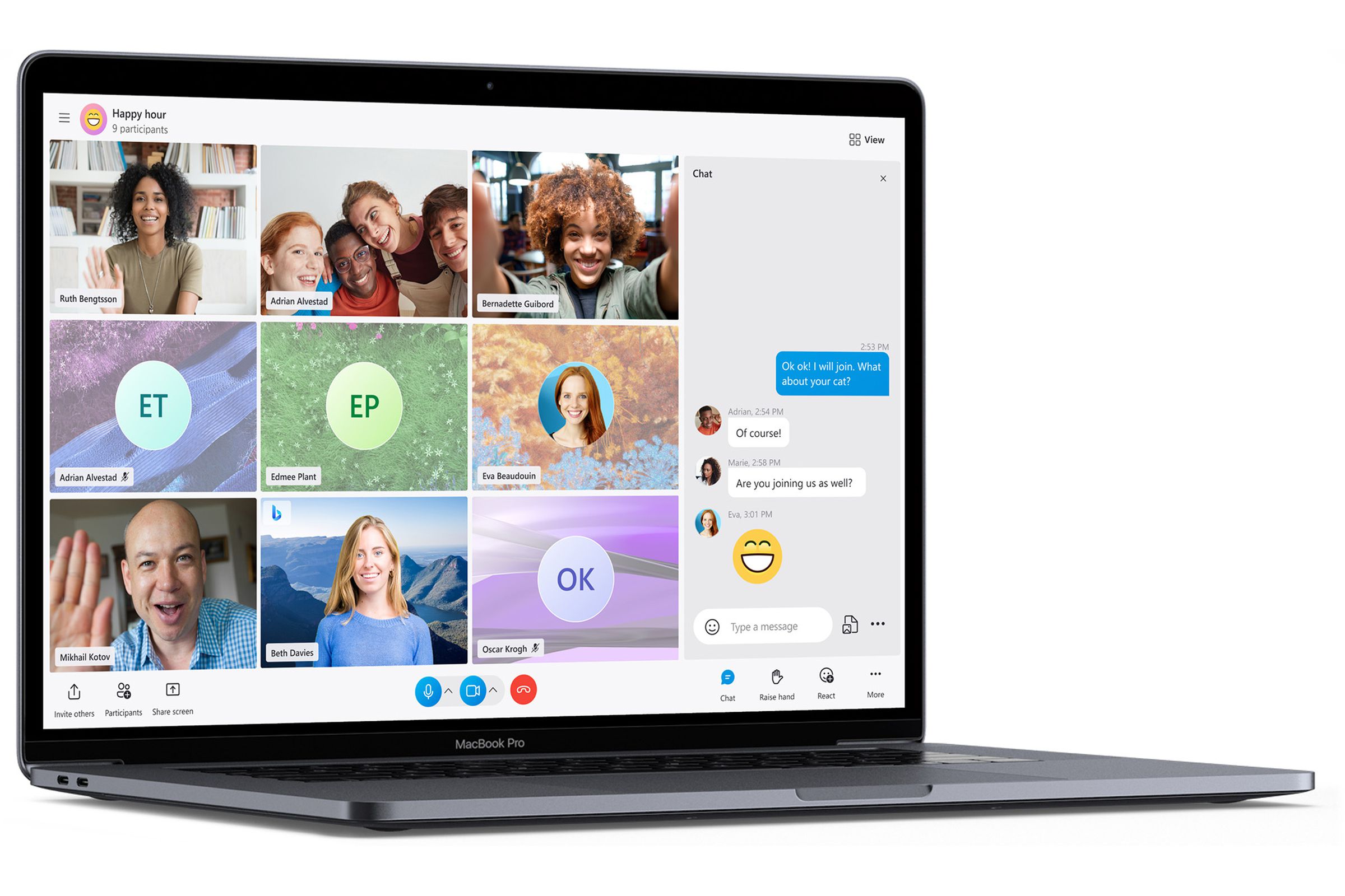 Skype’s new design and colorful layouts.