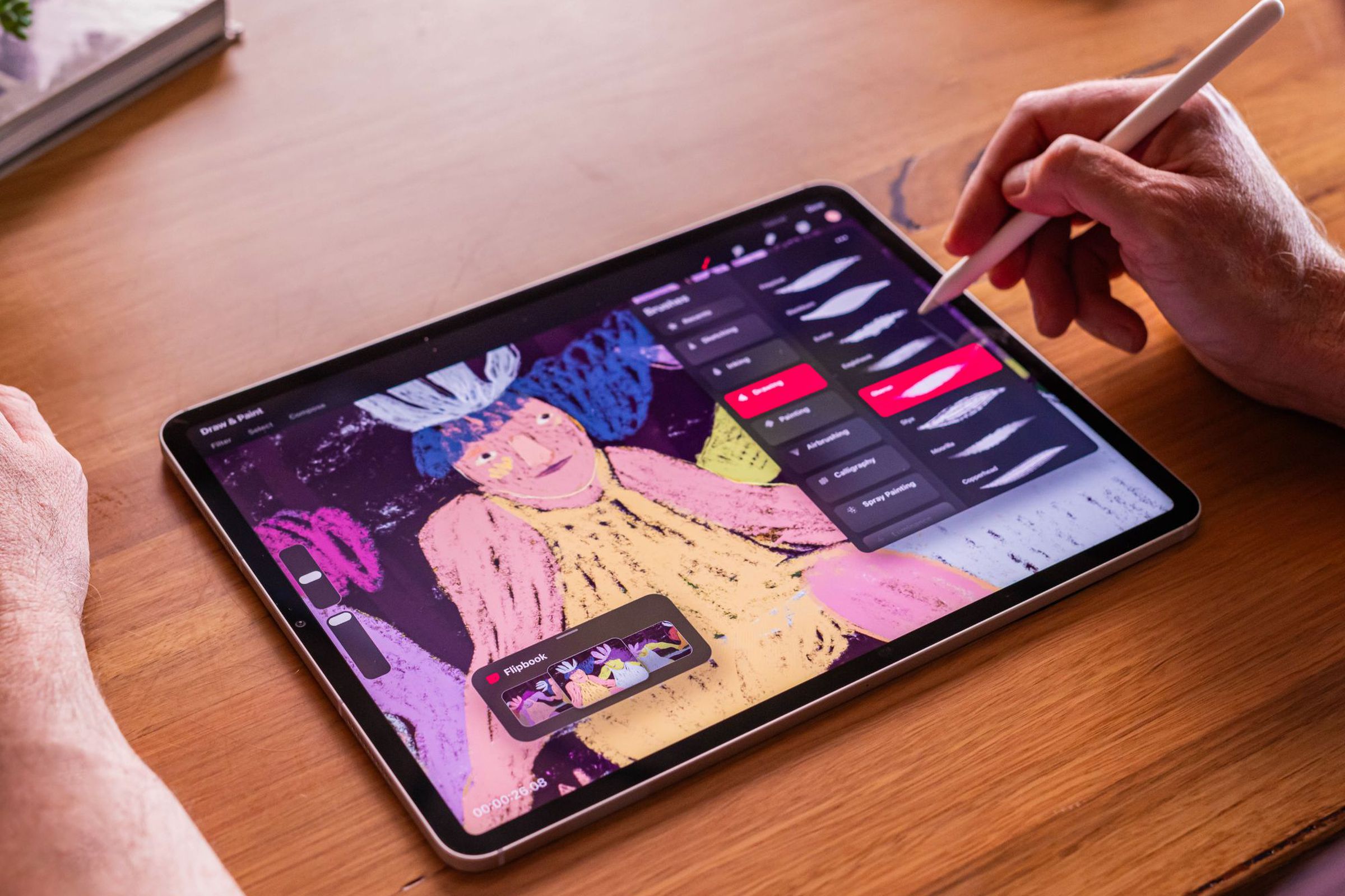 An iPad running the new Procreate Dreams animation app.