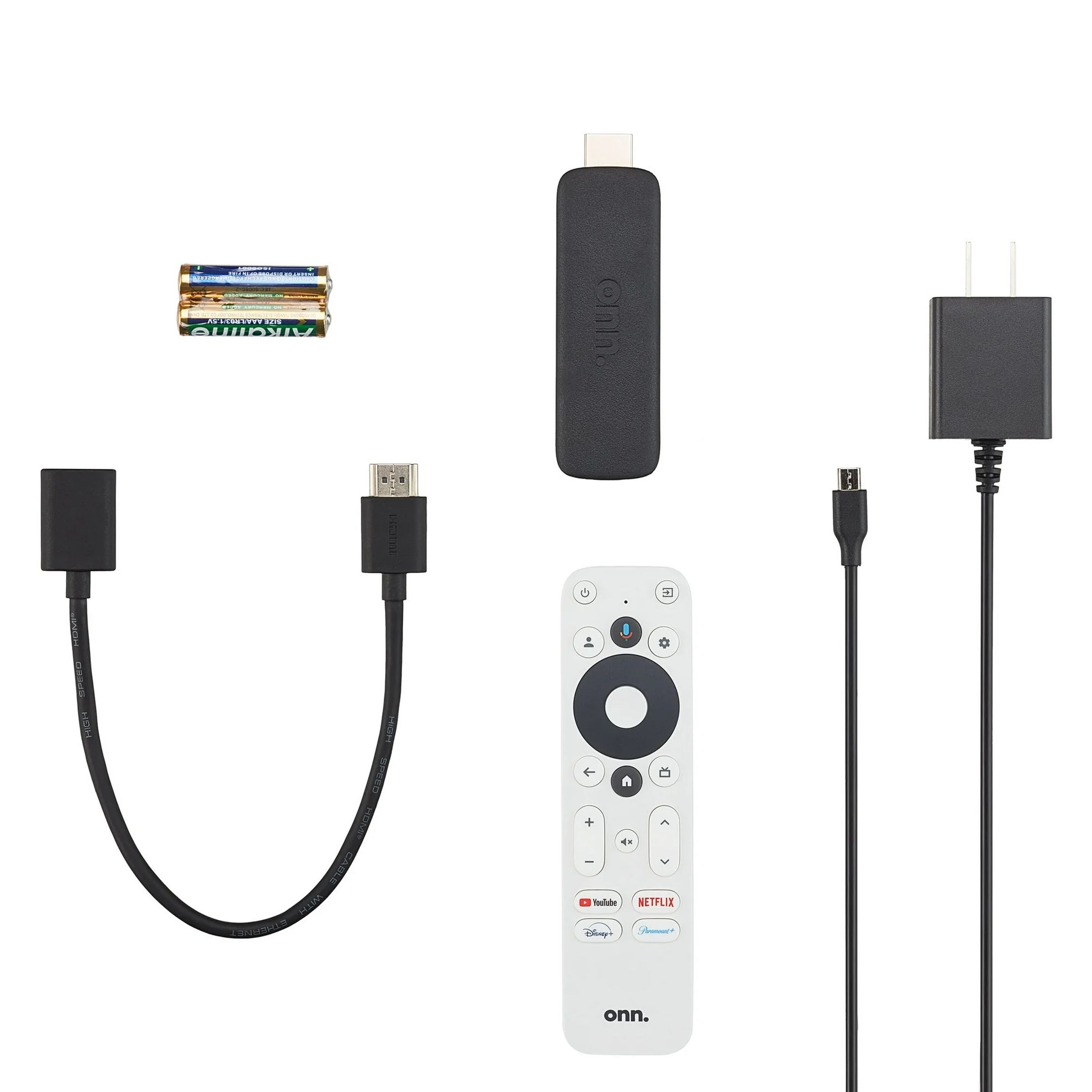 <em>The Onn stick comes with an HDMI cable and power cable.</em>