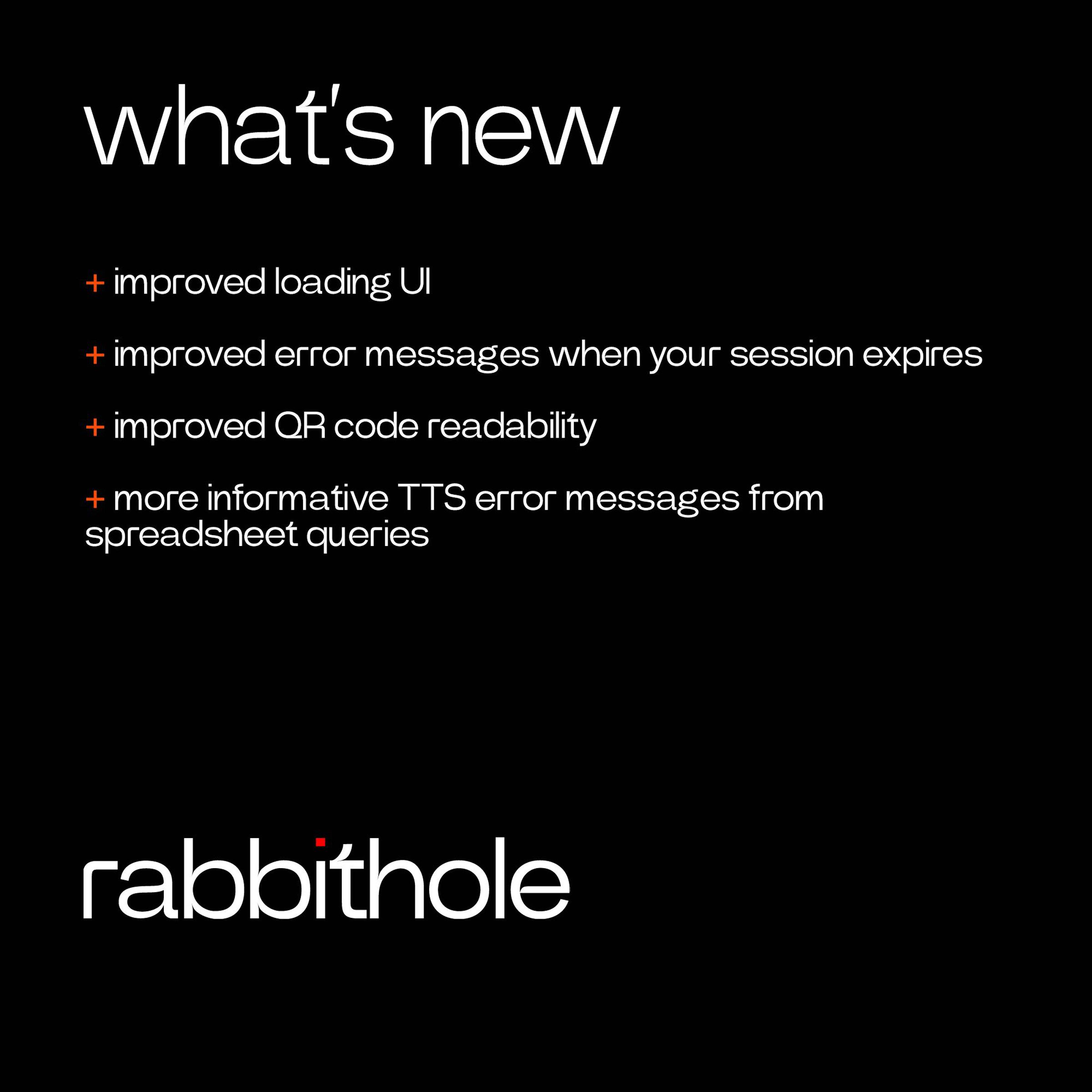 Screengrab of updates to Rabbit Hole.