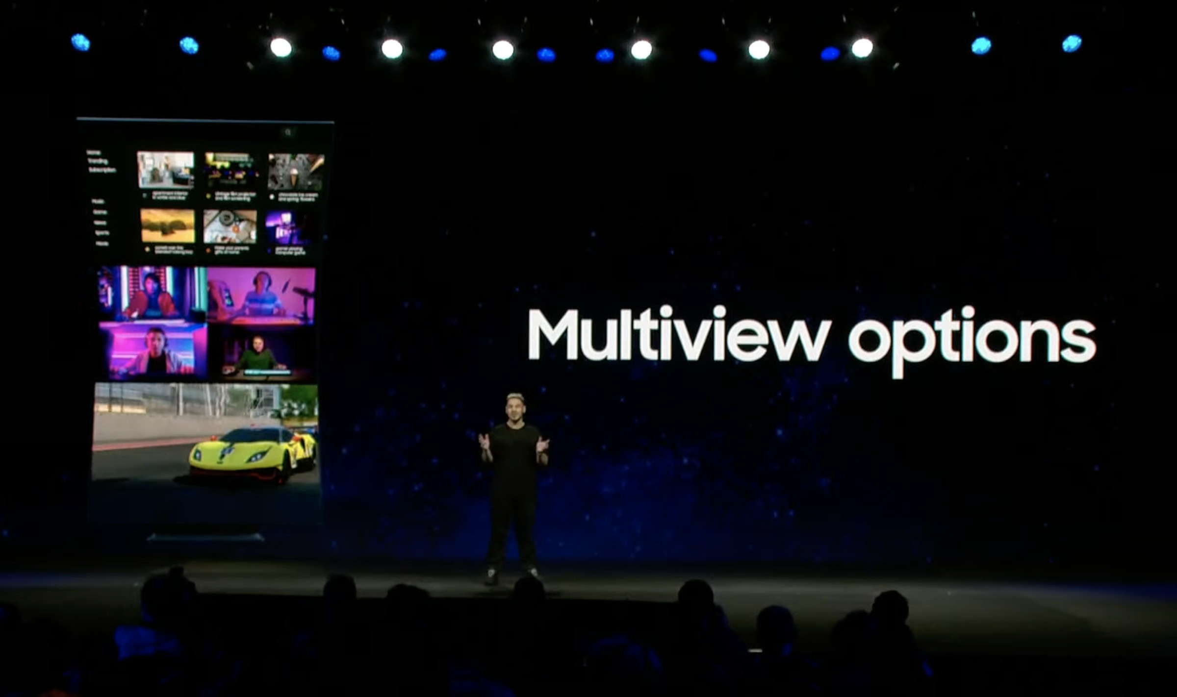 Samsung demonstrates the multiview potential of the Odyssey Ark at CES 2022.
