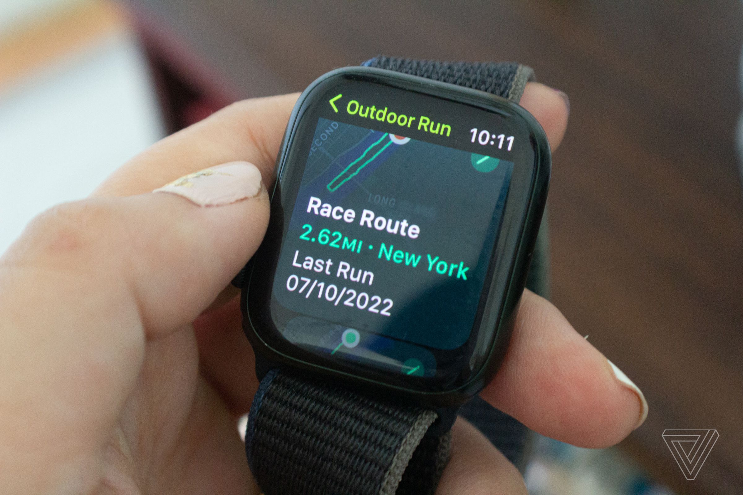 The Race Route workout displayed on a Apple Watch Series 7
