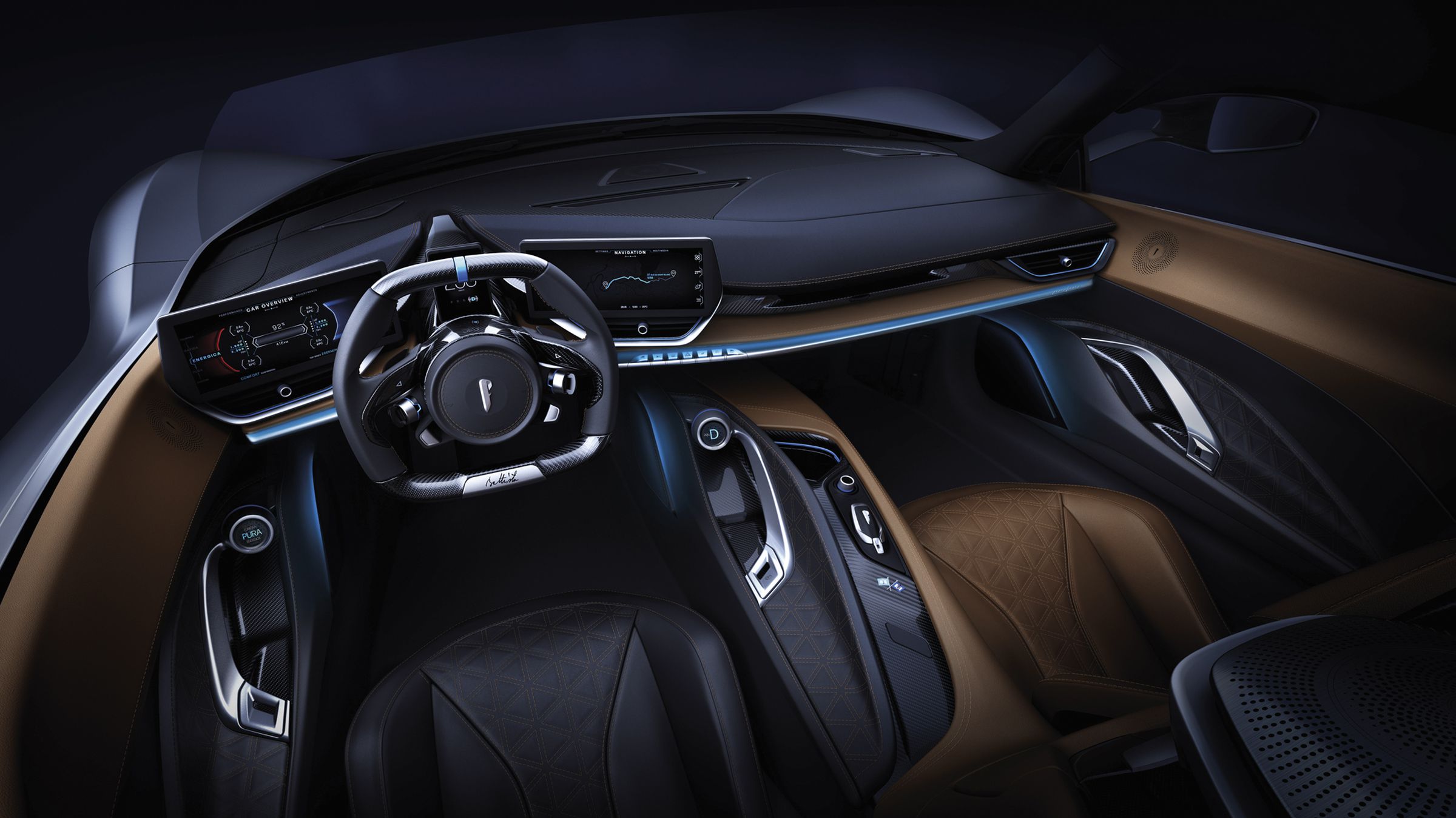 The Battista’s interior is more luxe than some other hypercars.
