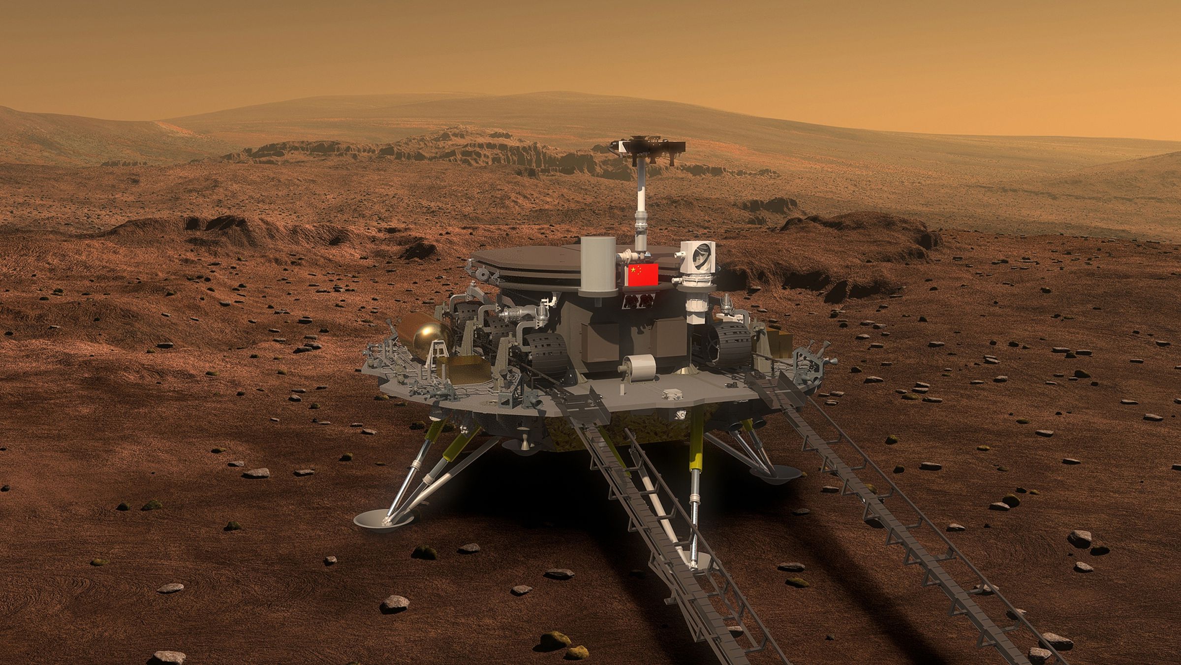 A rendering of the lander China hopes to send to Mars.