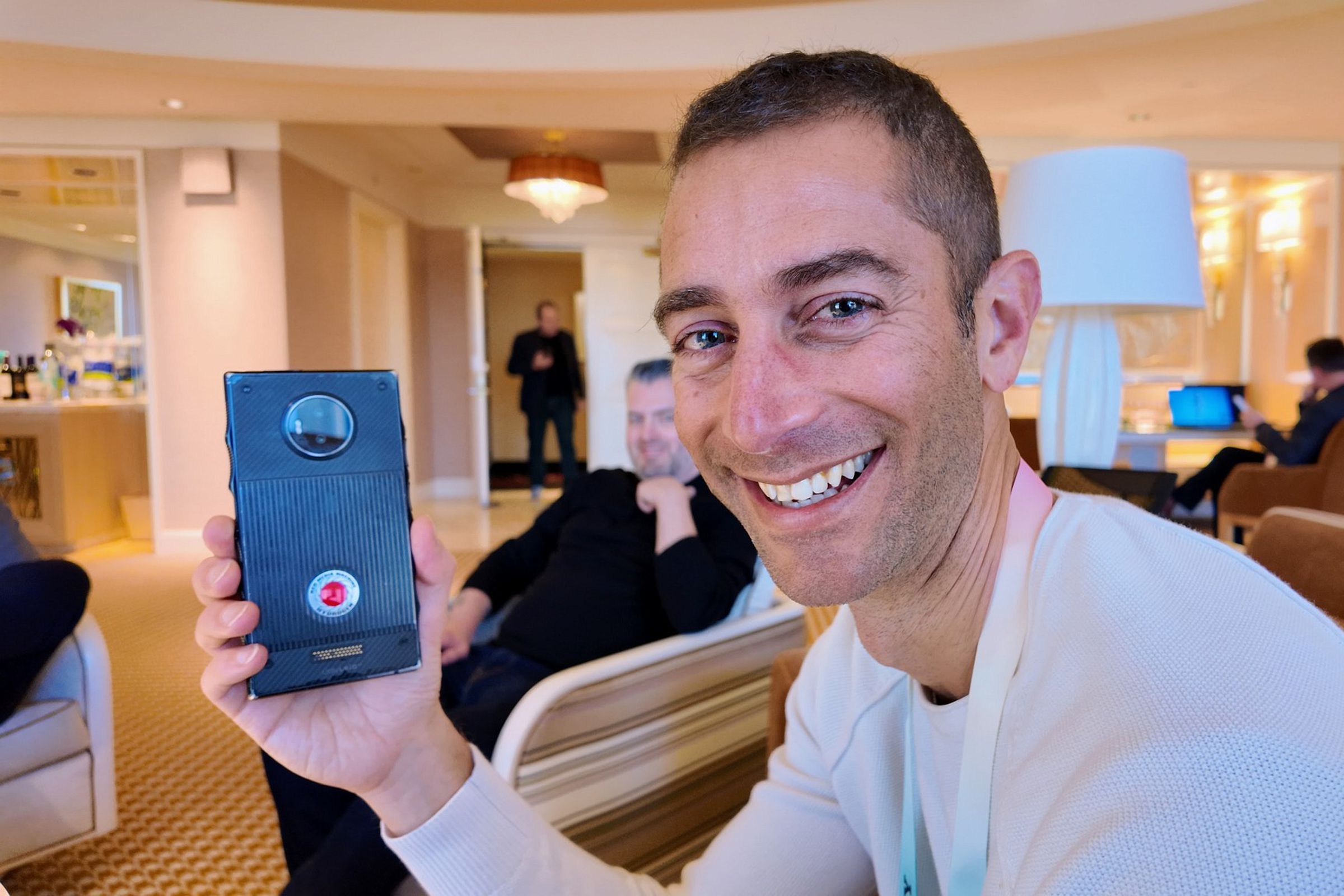 Leia co-founder and CEO David Fattal, with his Red Hydrogen smartphone.