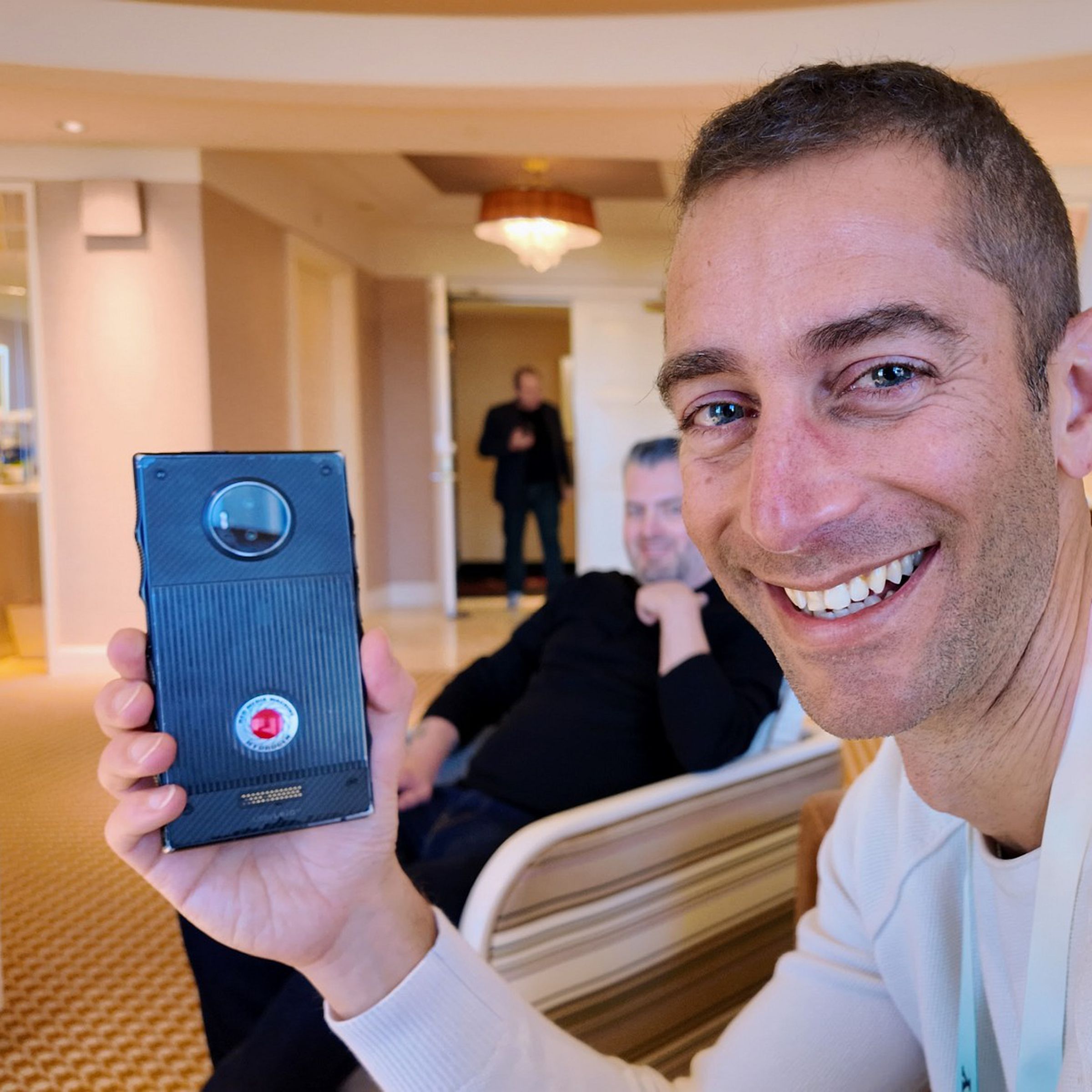 Leia co-founder and CEO David Fattal, with his Red Hydrogen smartphone.