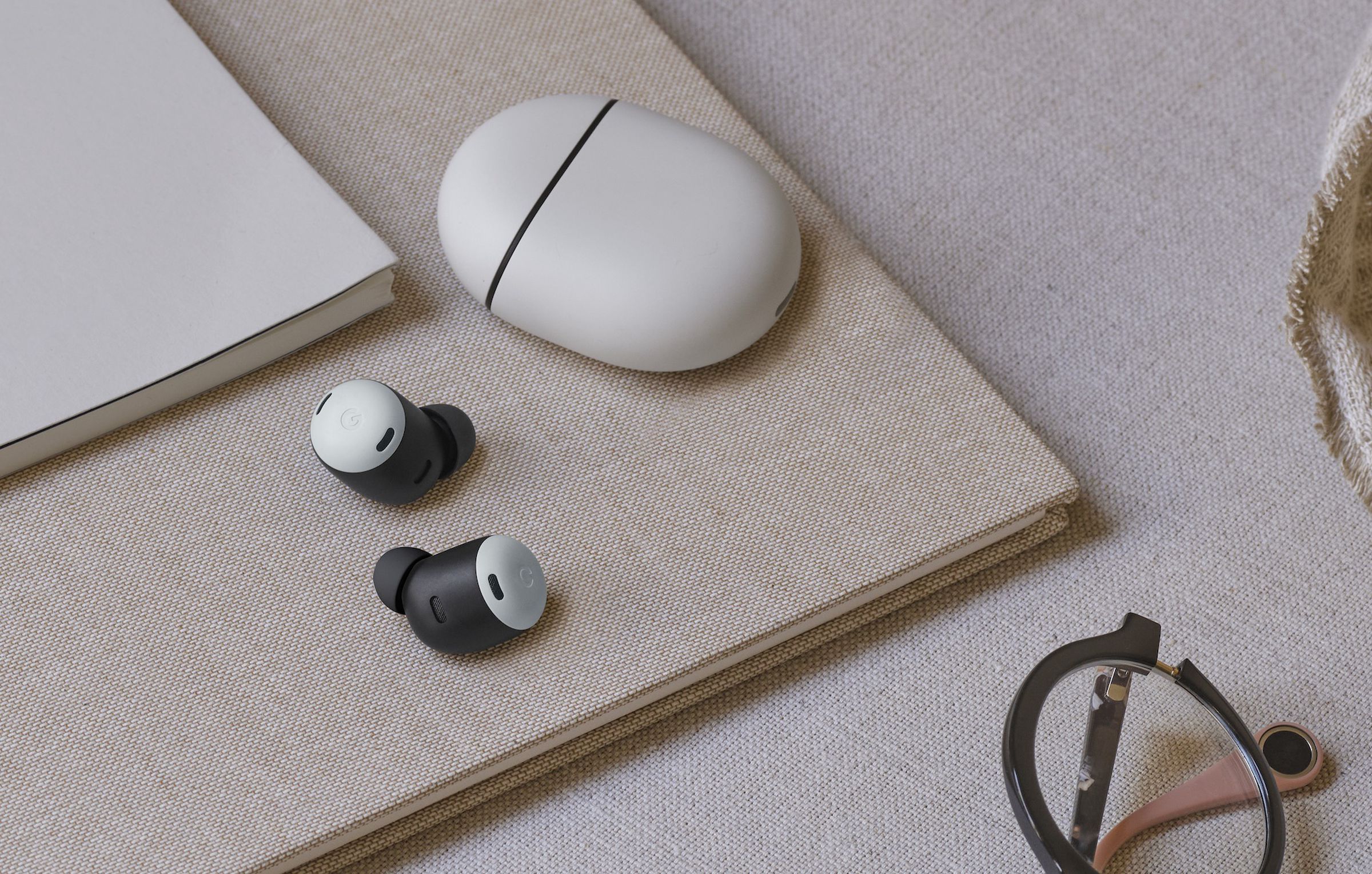 The Pixel Buds Pro share the same design aesthetic as Google’s recent earbuds.