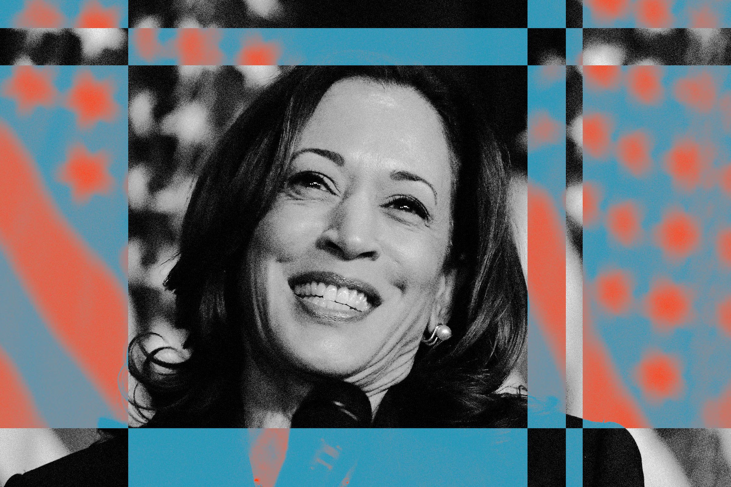 Graphic photo collage of Vice President Kamala Harris.