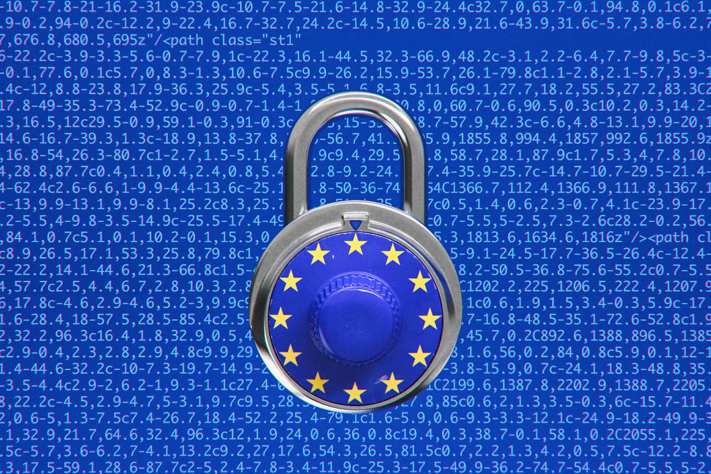 An image showing a lock with the European Union’s flag