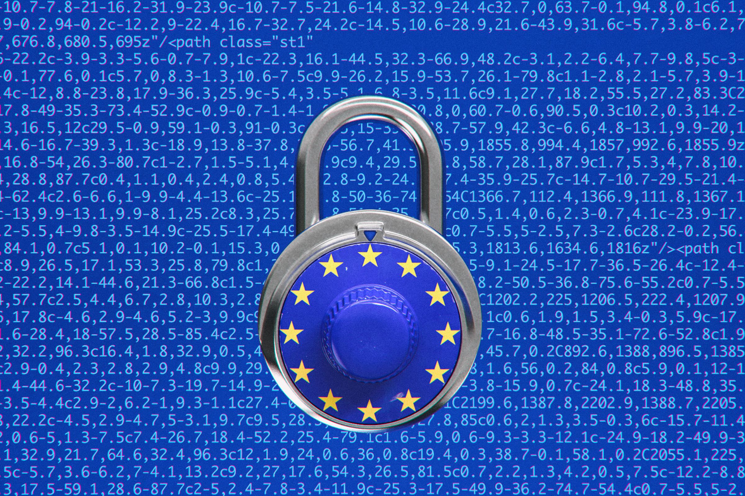 An image showing a lock with the European Union’s flag