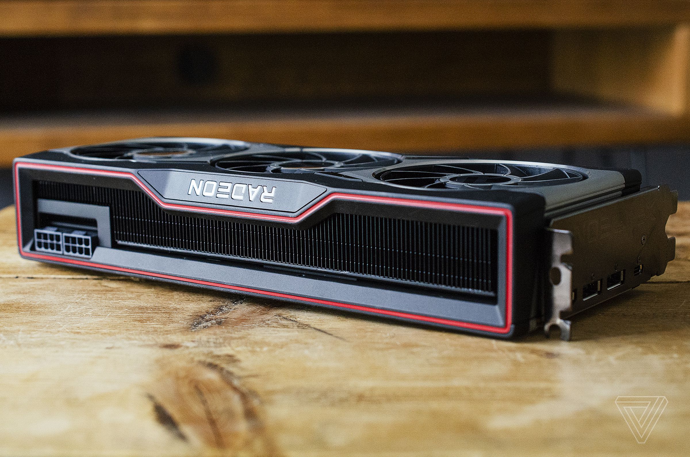 The Radeon RX 6800 XT exhausts heat out of the side.