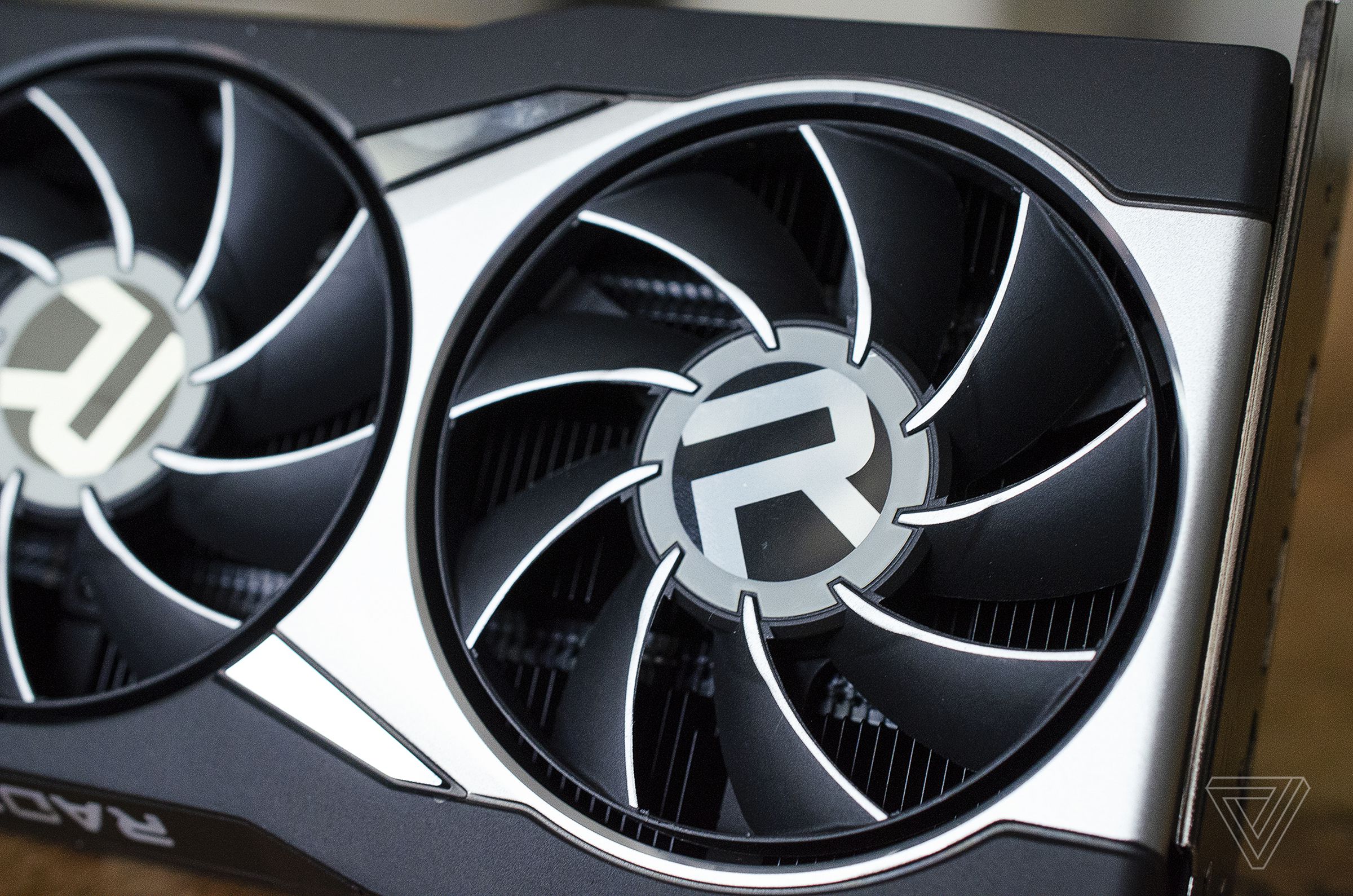 The Radeon RX 6800 XT’s fans help keep the card cool.