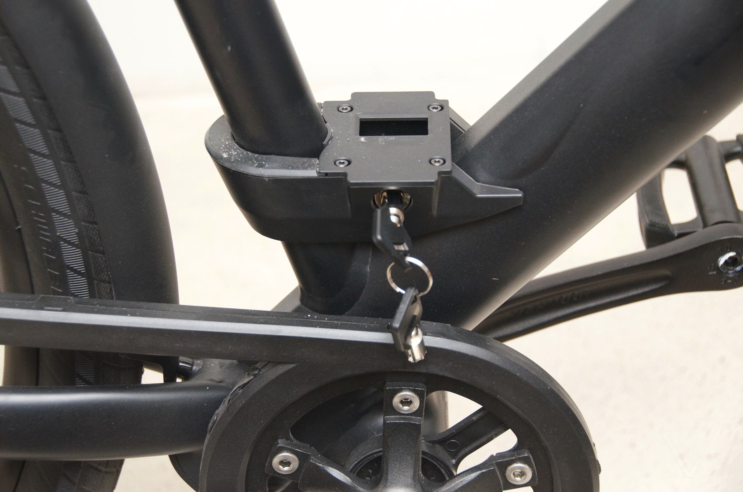 The PowerBank can be locked into place on a mount that must first be installed on the bike.