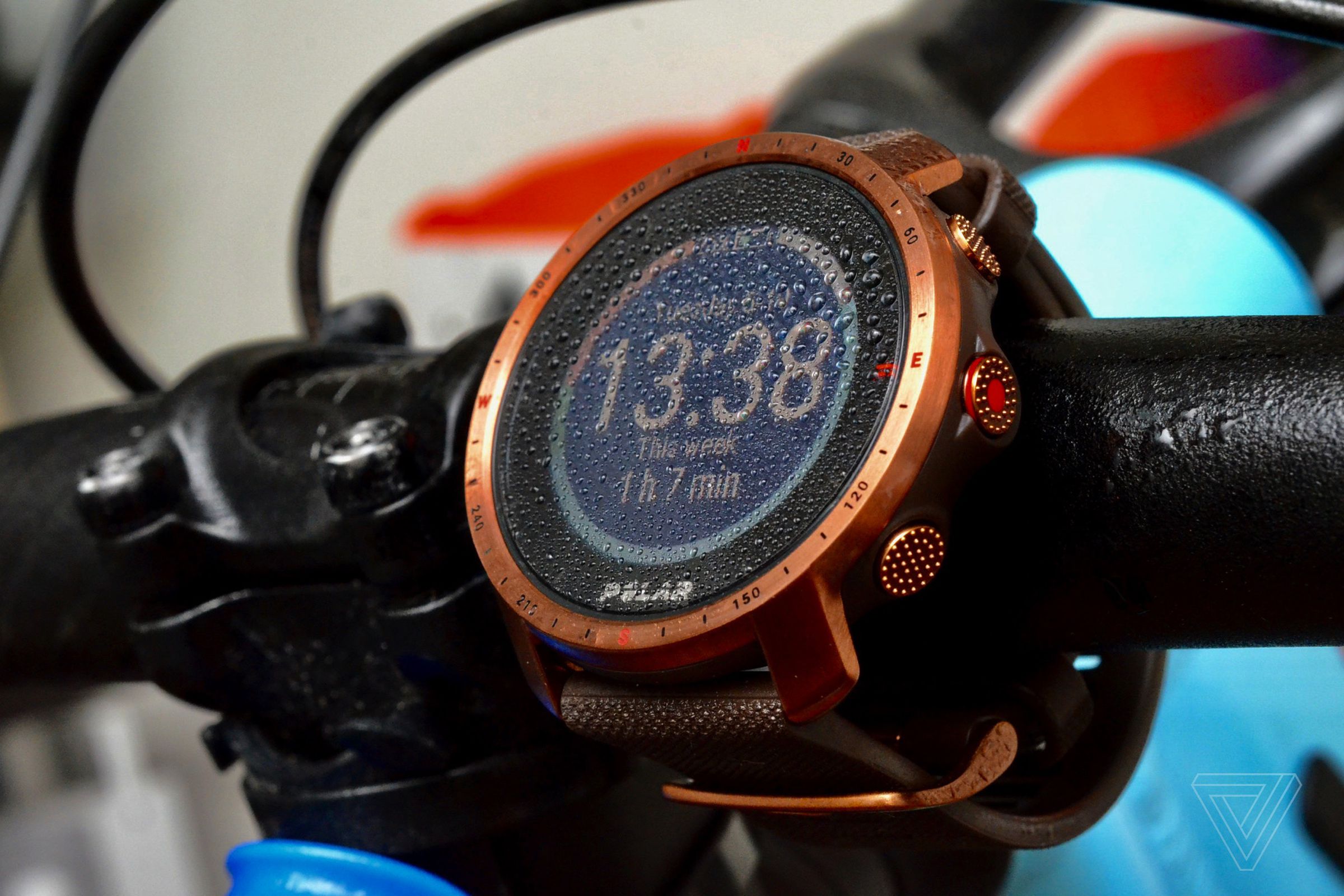 The Polar Grit X Pro (shown in copper colorway) features a sapphire lens and rugged FKM strap.