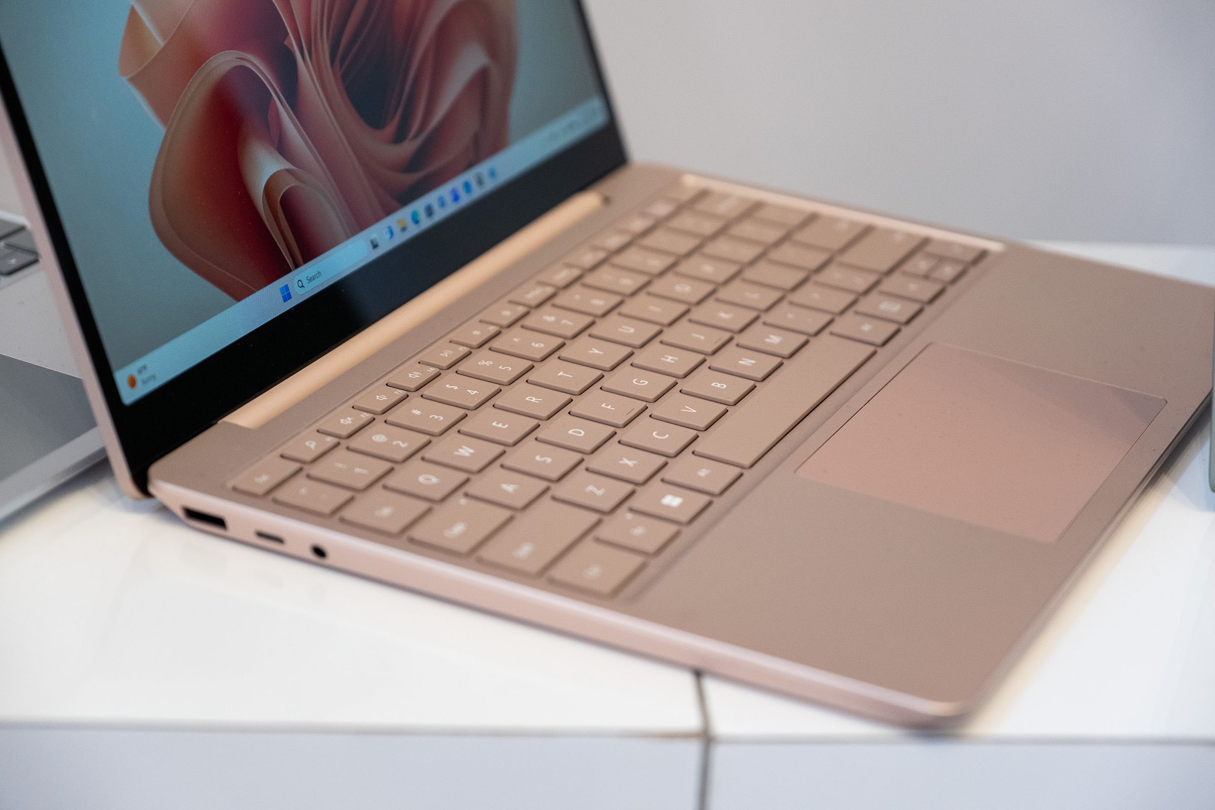A photo of Microsoft’s Surface Laptop Go 3 laptop.