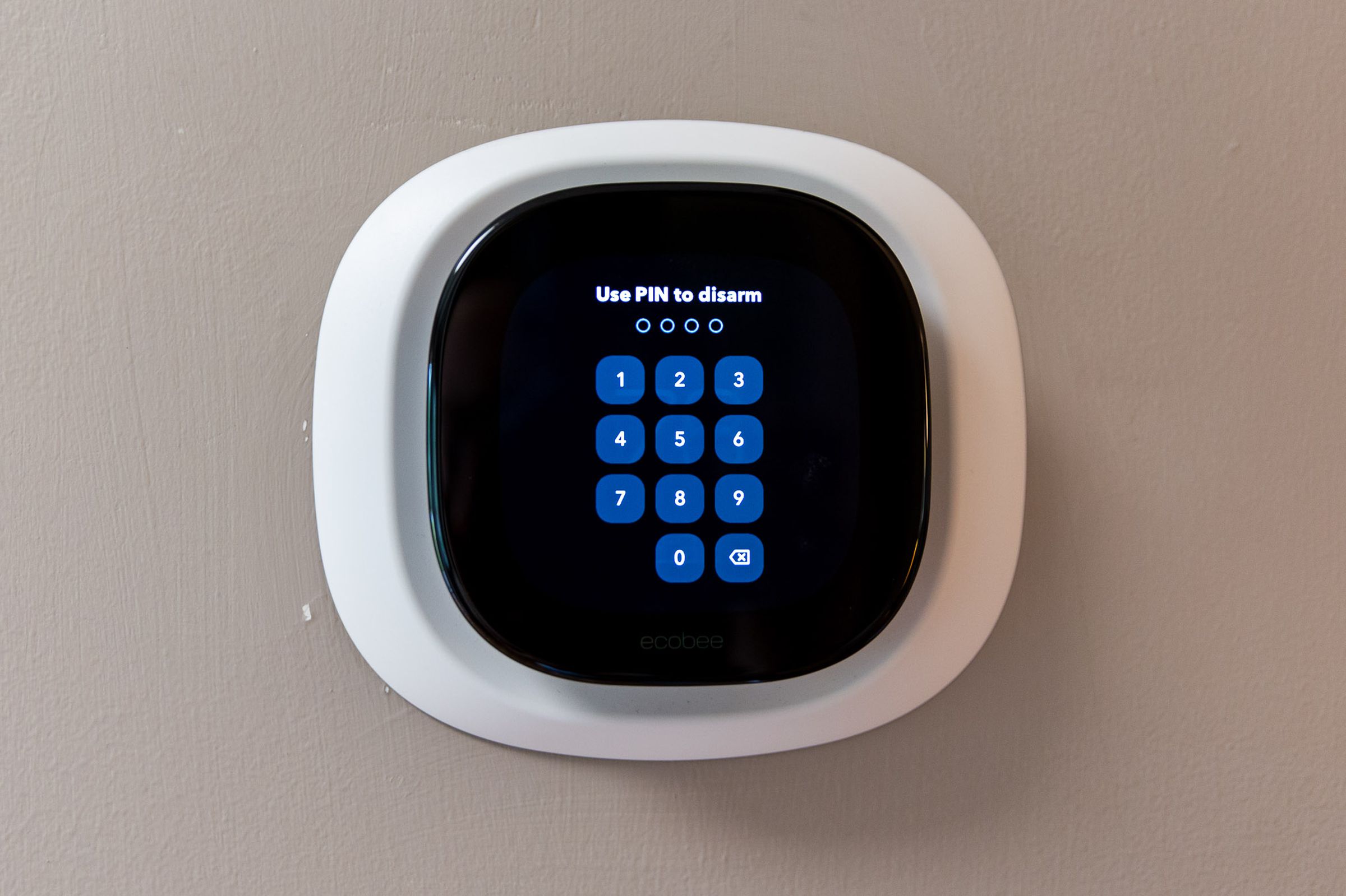 <em>The new keypad feature for disarming the security system. </em>