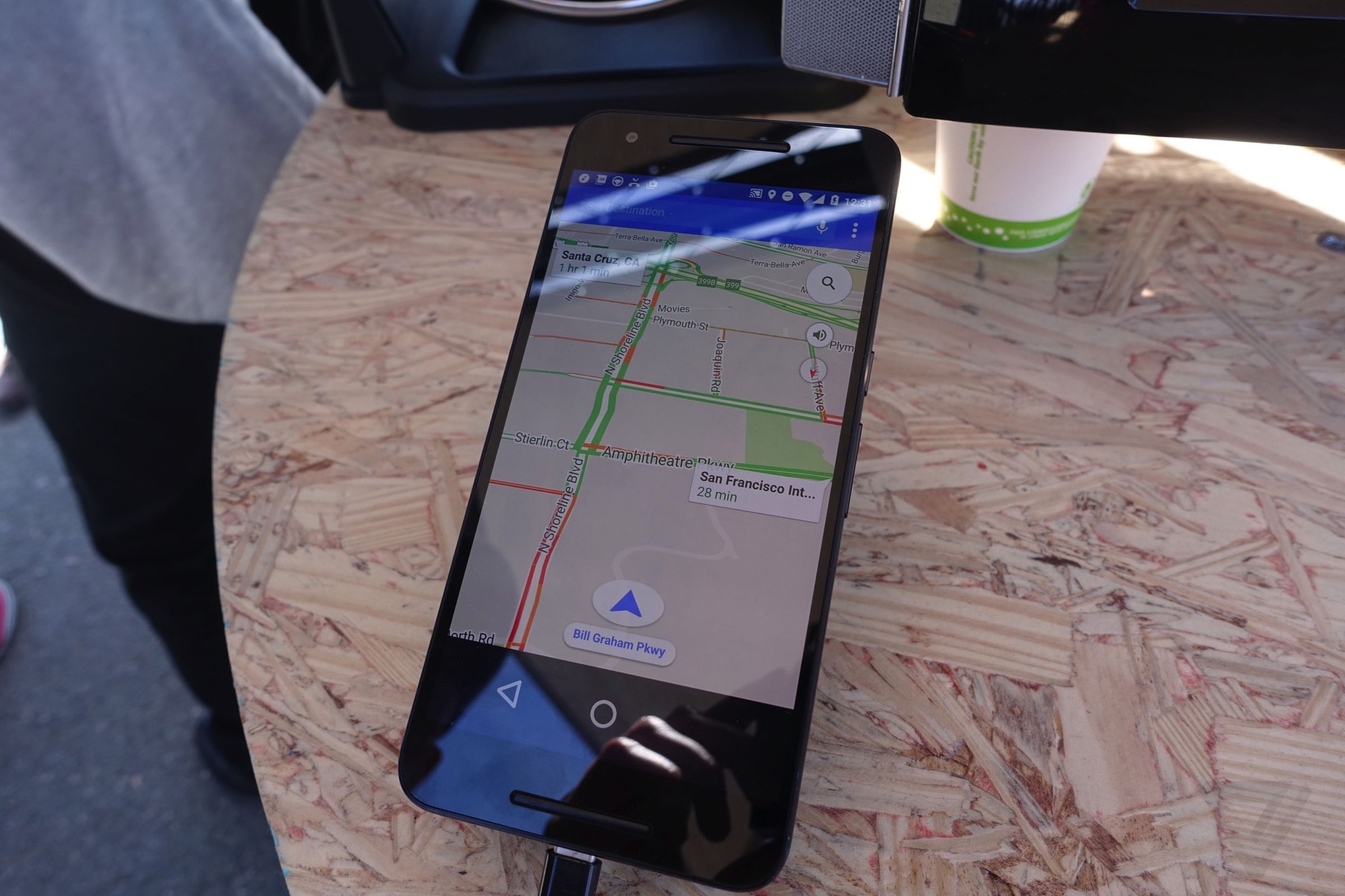 Android Auto on a phone: hands on photos