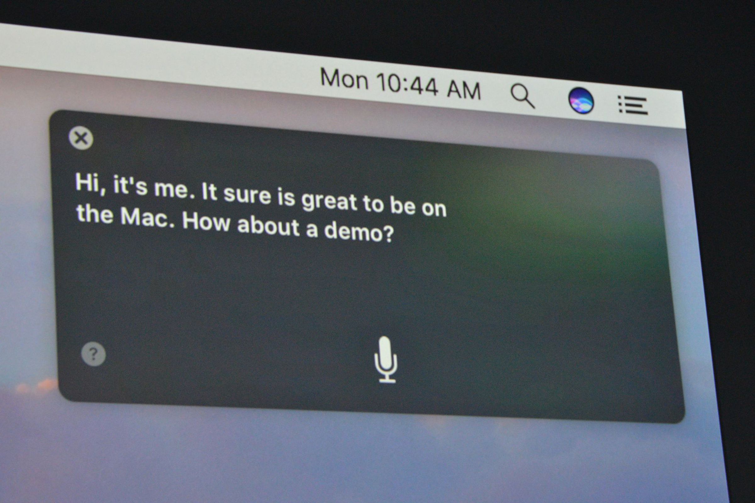 Siri on macOS at WWDC16 announcement photos