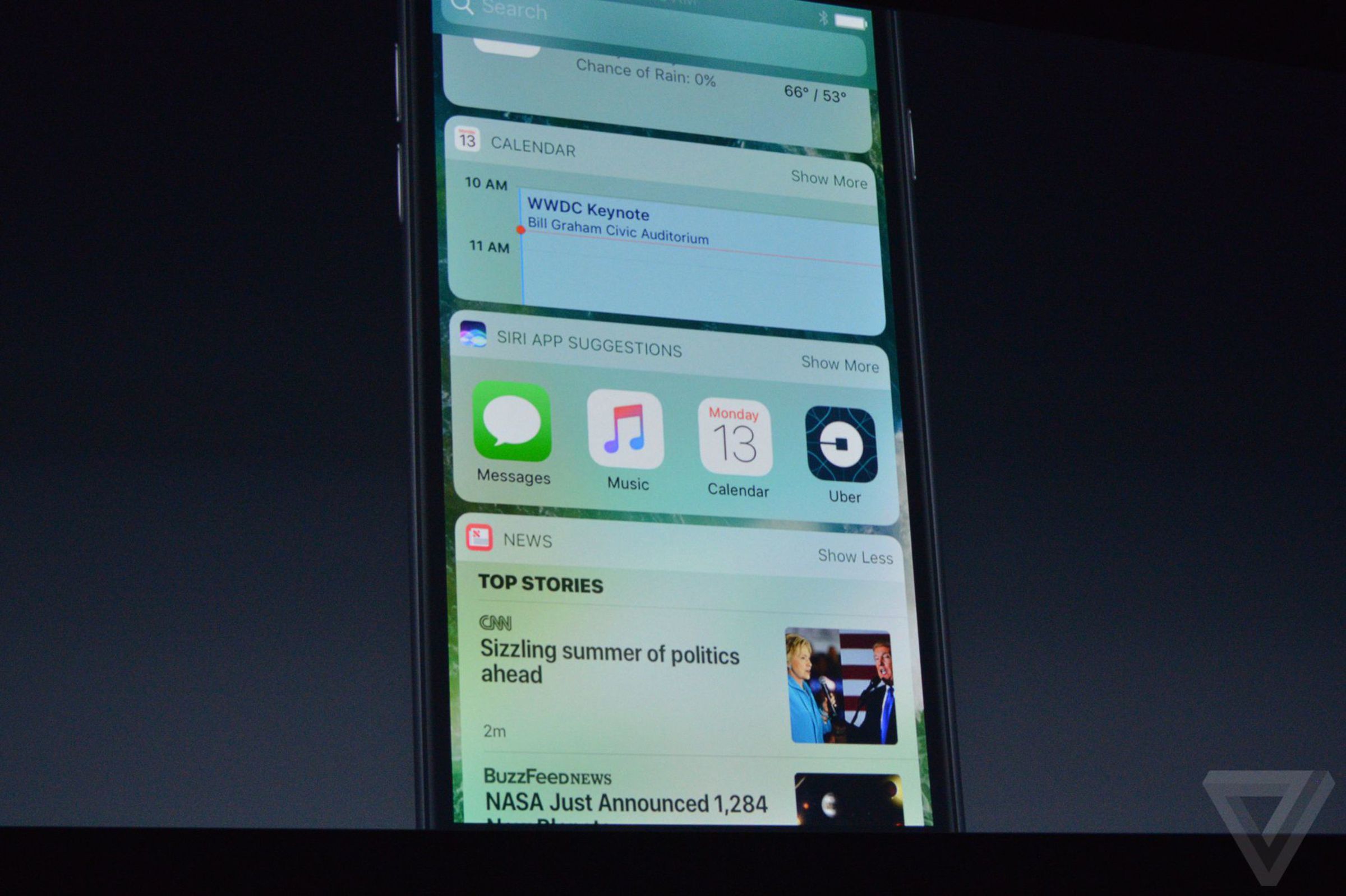 iOS 10 at WWDC16 announcement photos