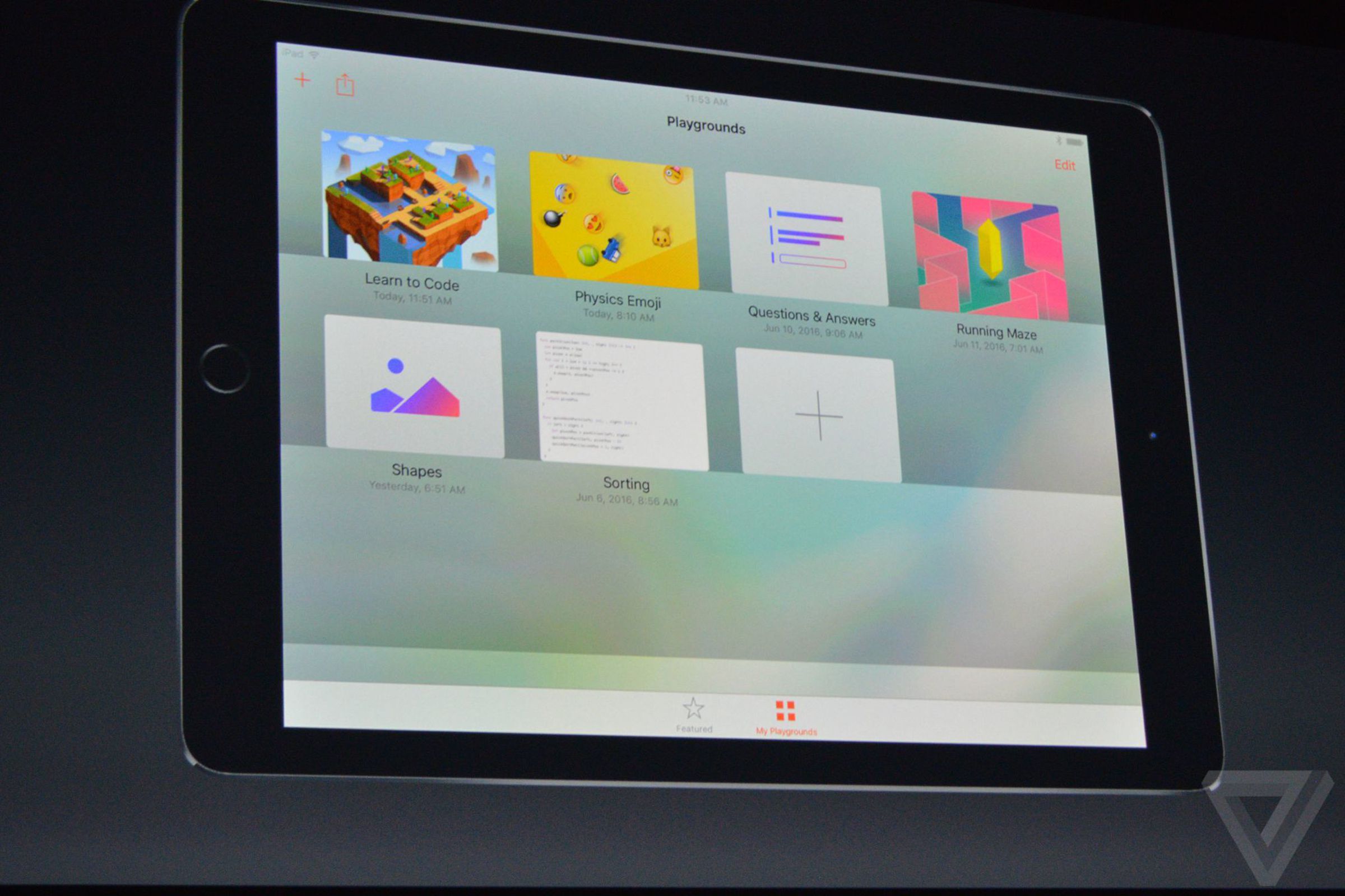 Swift Playgrounds at WWDC16 announcement photos