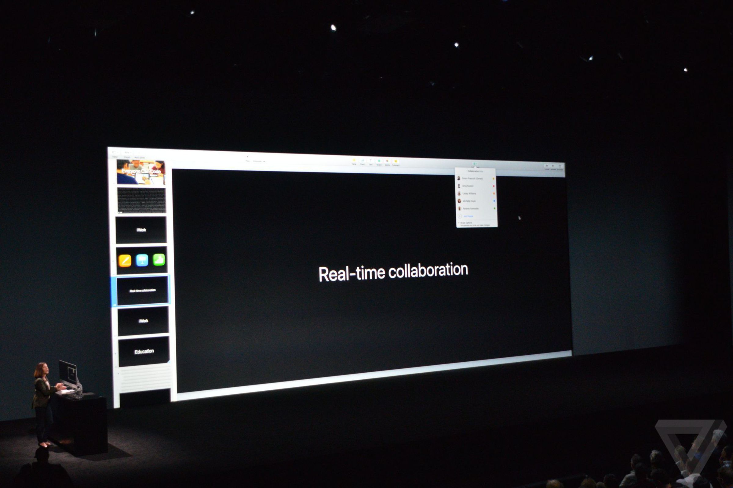 iWork real-time collaboration announcement photos