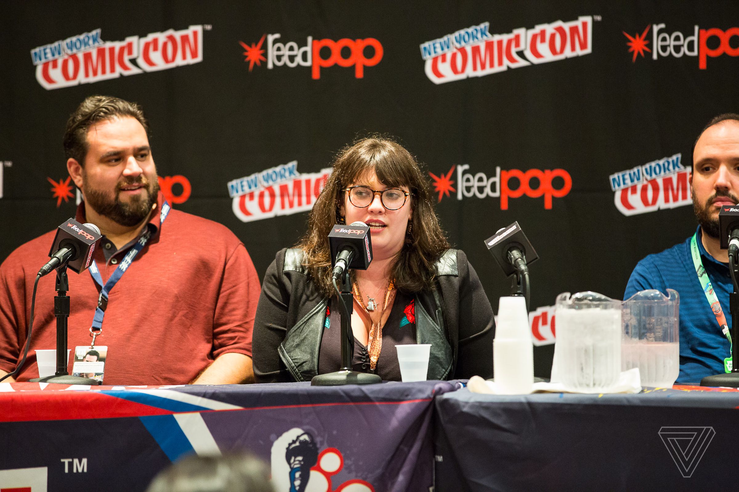 Jamie Rotante, an assistant editor at Archie Comics, speaks at the New York Comic Con 2017.