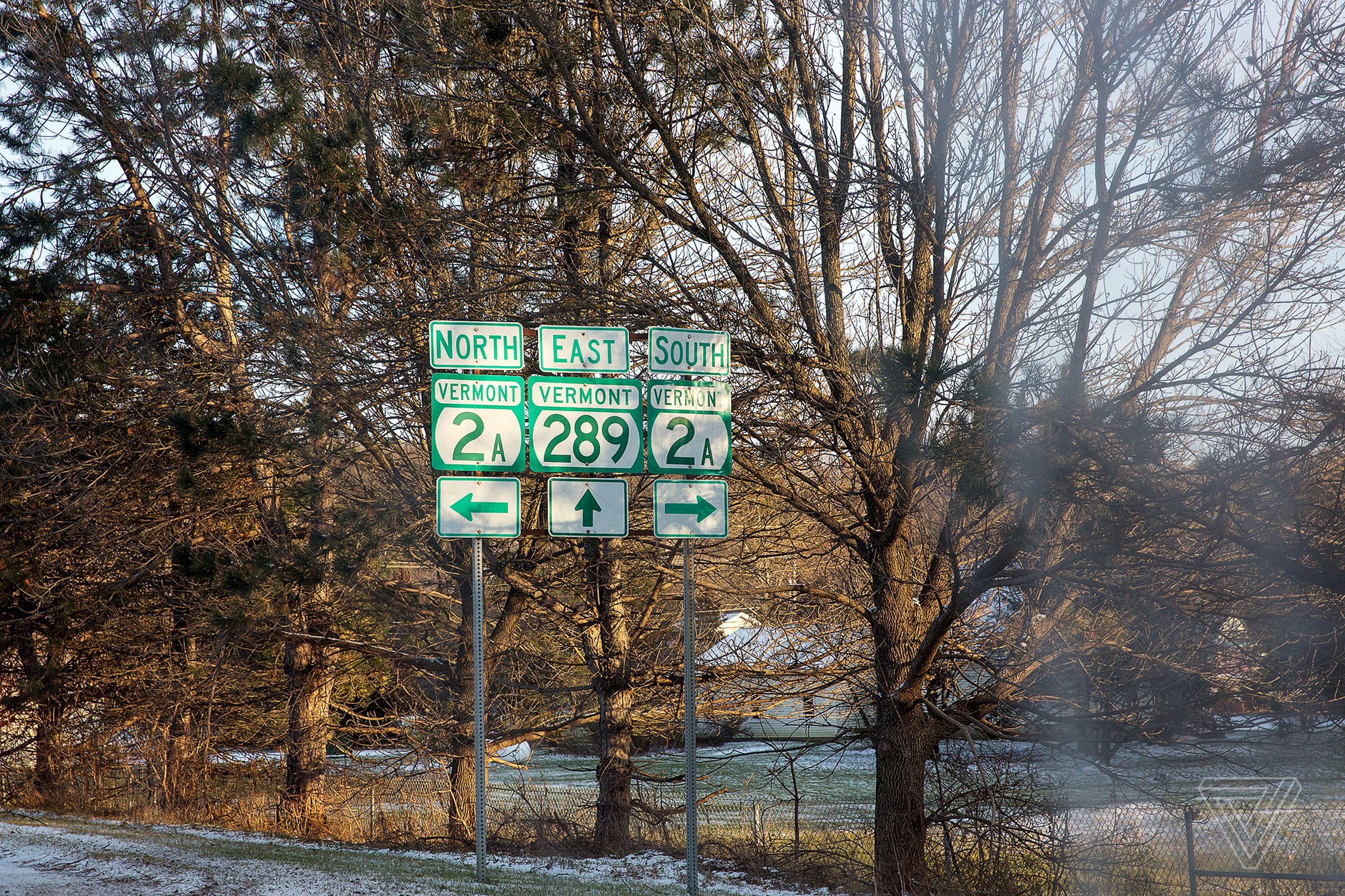 Intersection near Westford, Vermont.