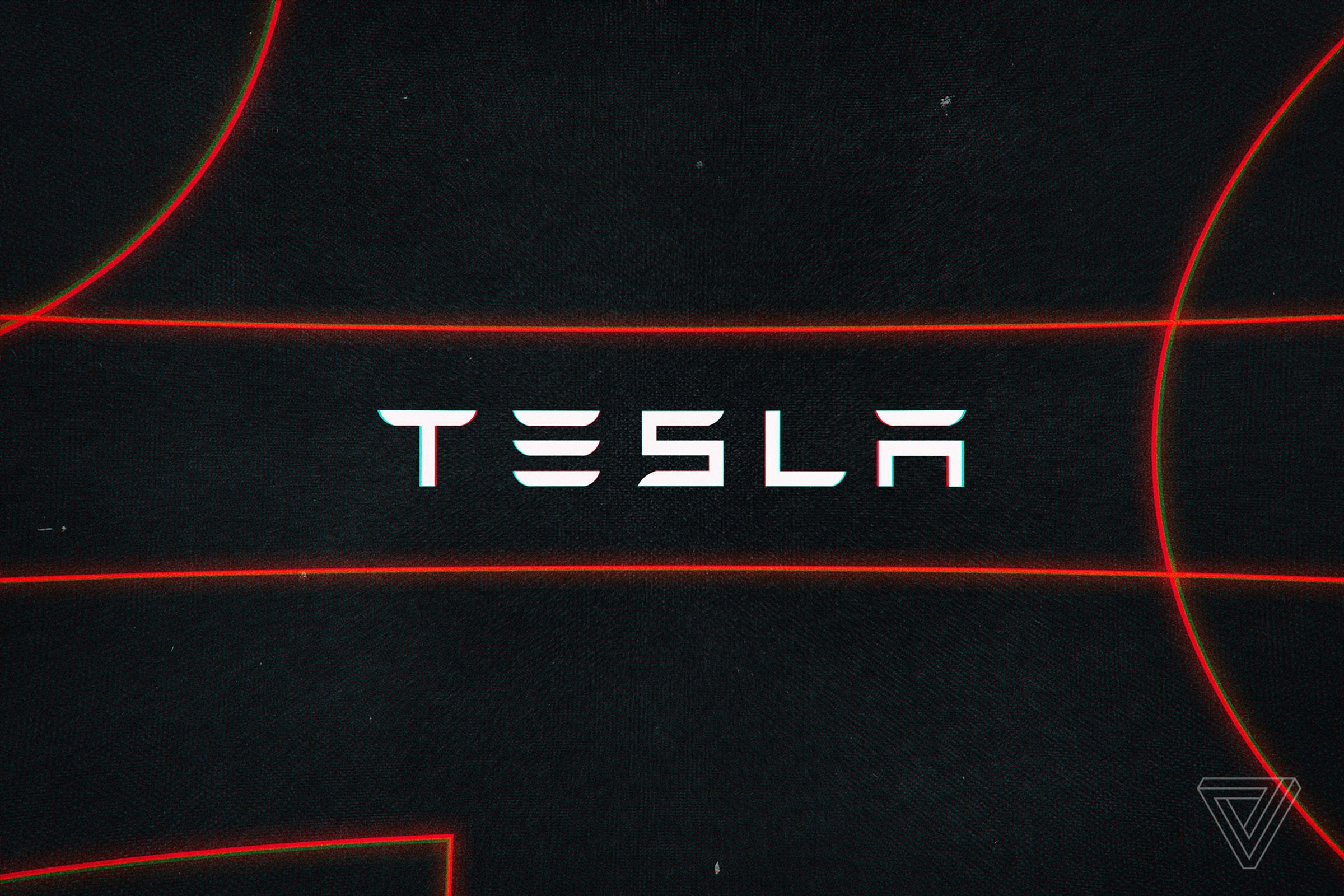 Illustration featuring the Tesla wordmark logo