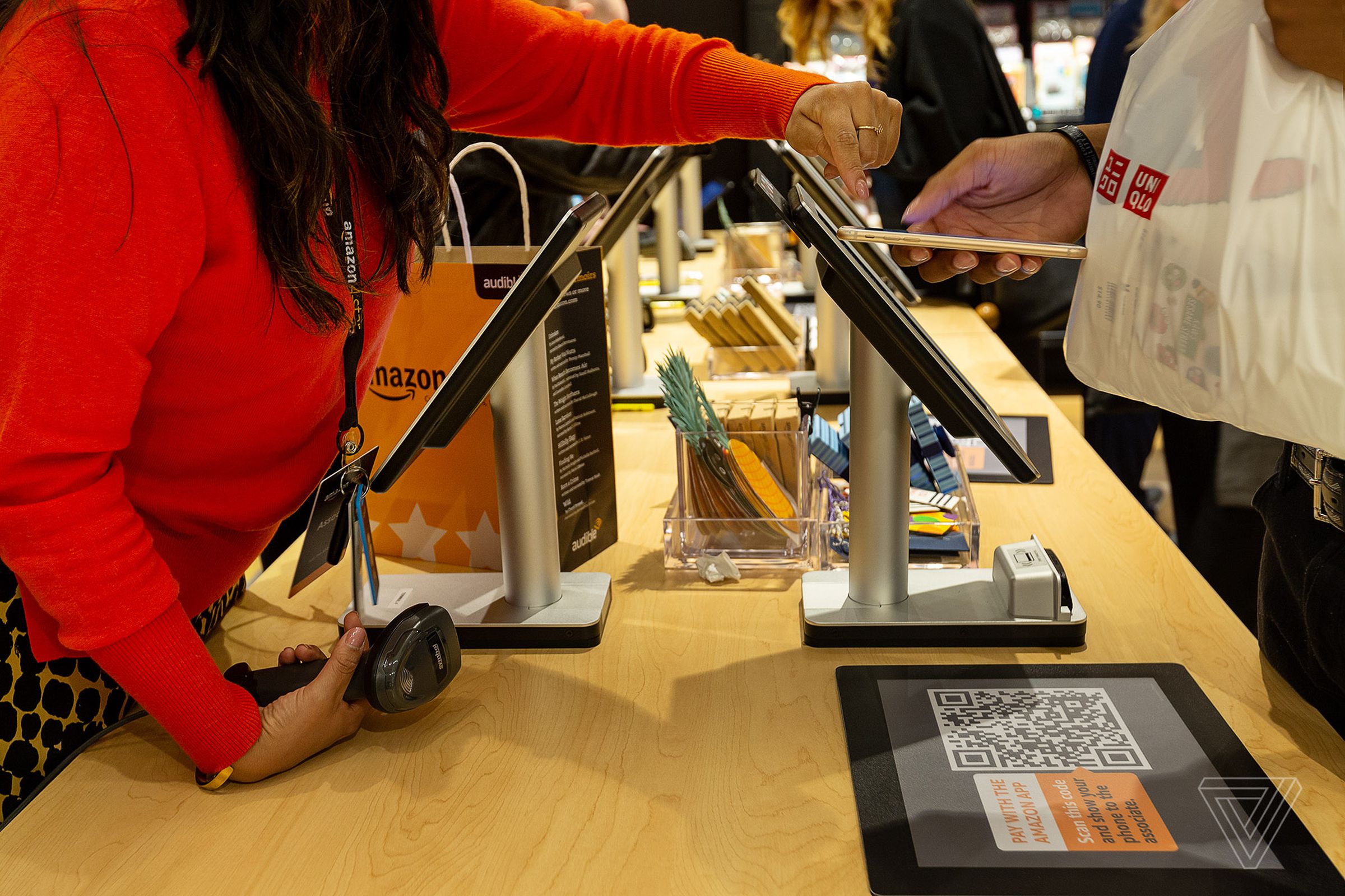Opening day at the Amazon 4-Star brick-and-mortar store located in New York City. The cashless enterprise offers a variety of items that have been rated 4-stars or higher.