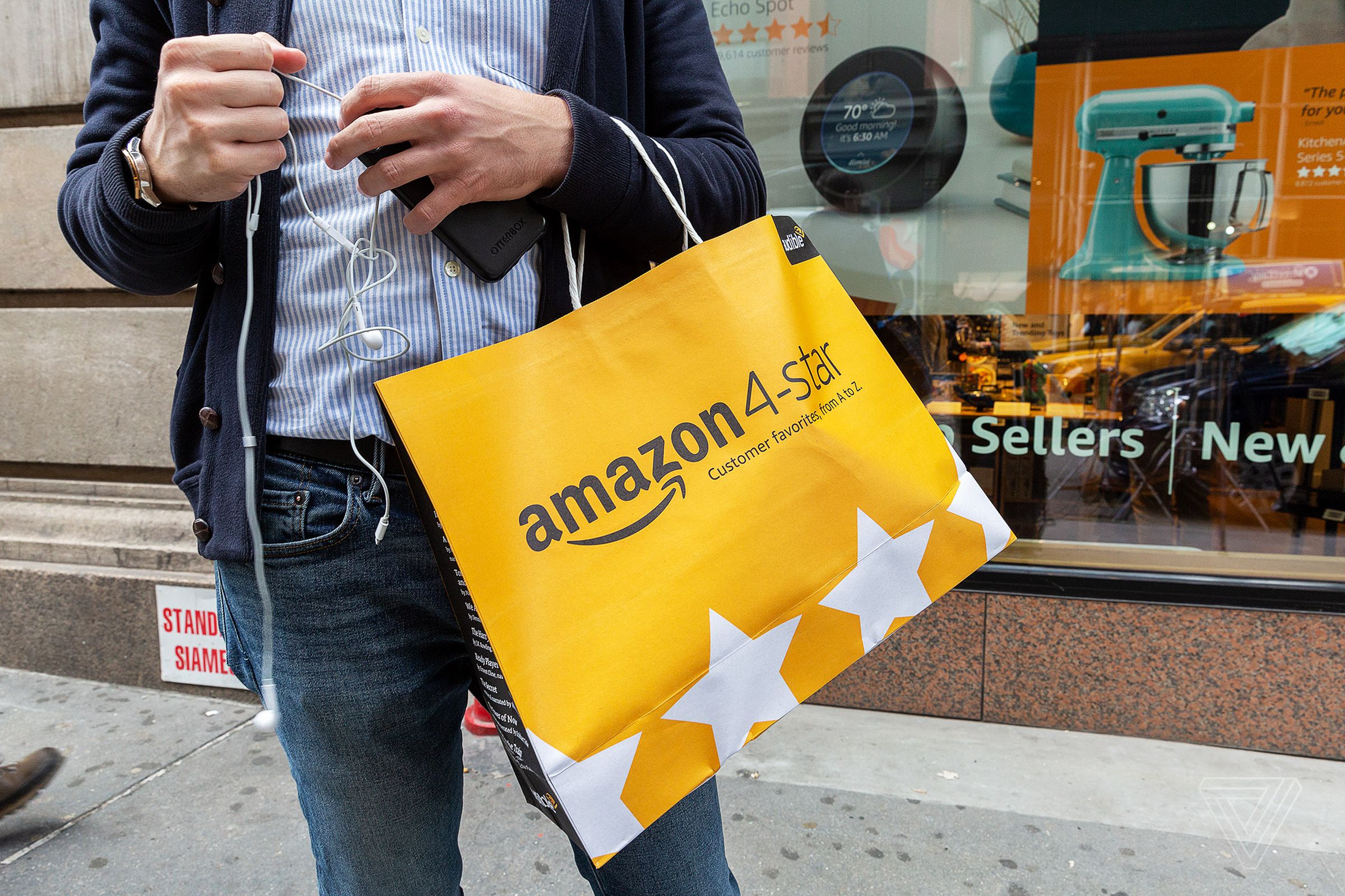 Opening day at the Amazon 4-Star brick and mortar store located in Soho in New York City. The cashless enterprise offers a variety of items that have been rated 4-stars or higher.