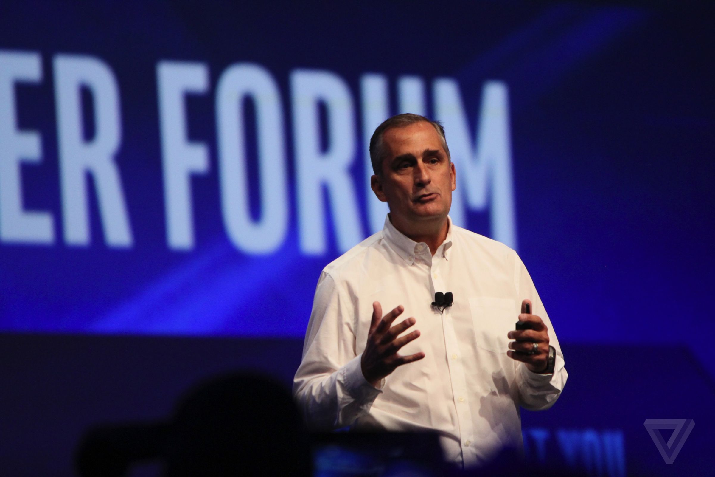Intel CEO Brian Krzanich at the Intel Developer Forum today. 