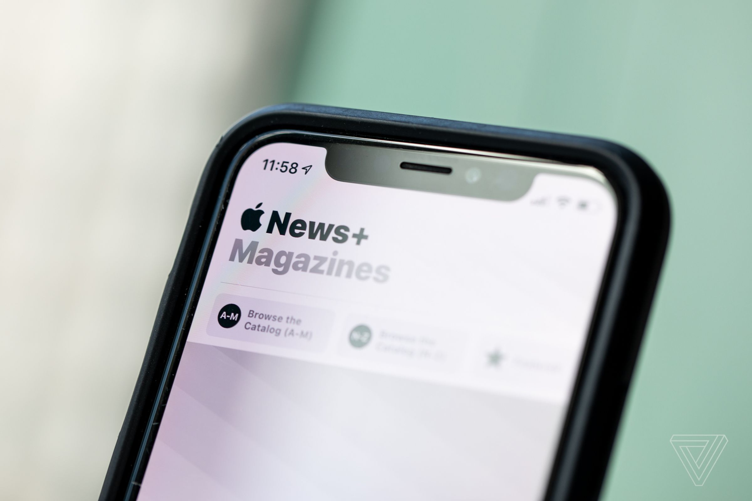 Picture of a phone displaying the Apple News app.