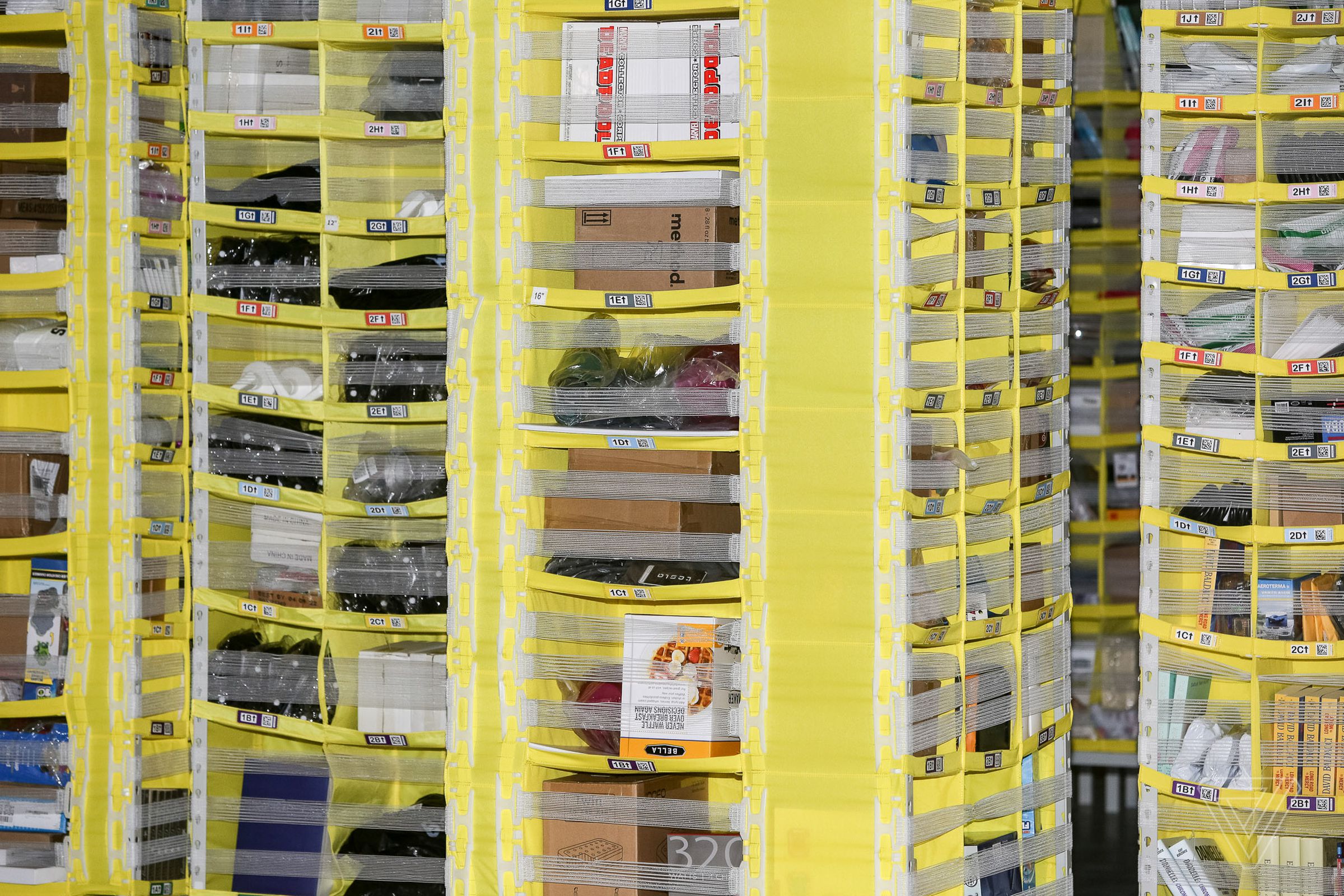 Robots move products in the Amazon Fulfillment Center on Prime Day in Shakopee, Minn., on Monday, July 15th, 2019.