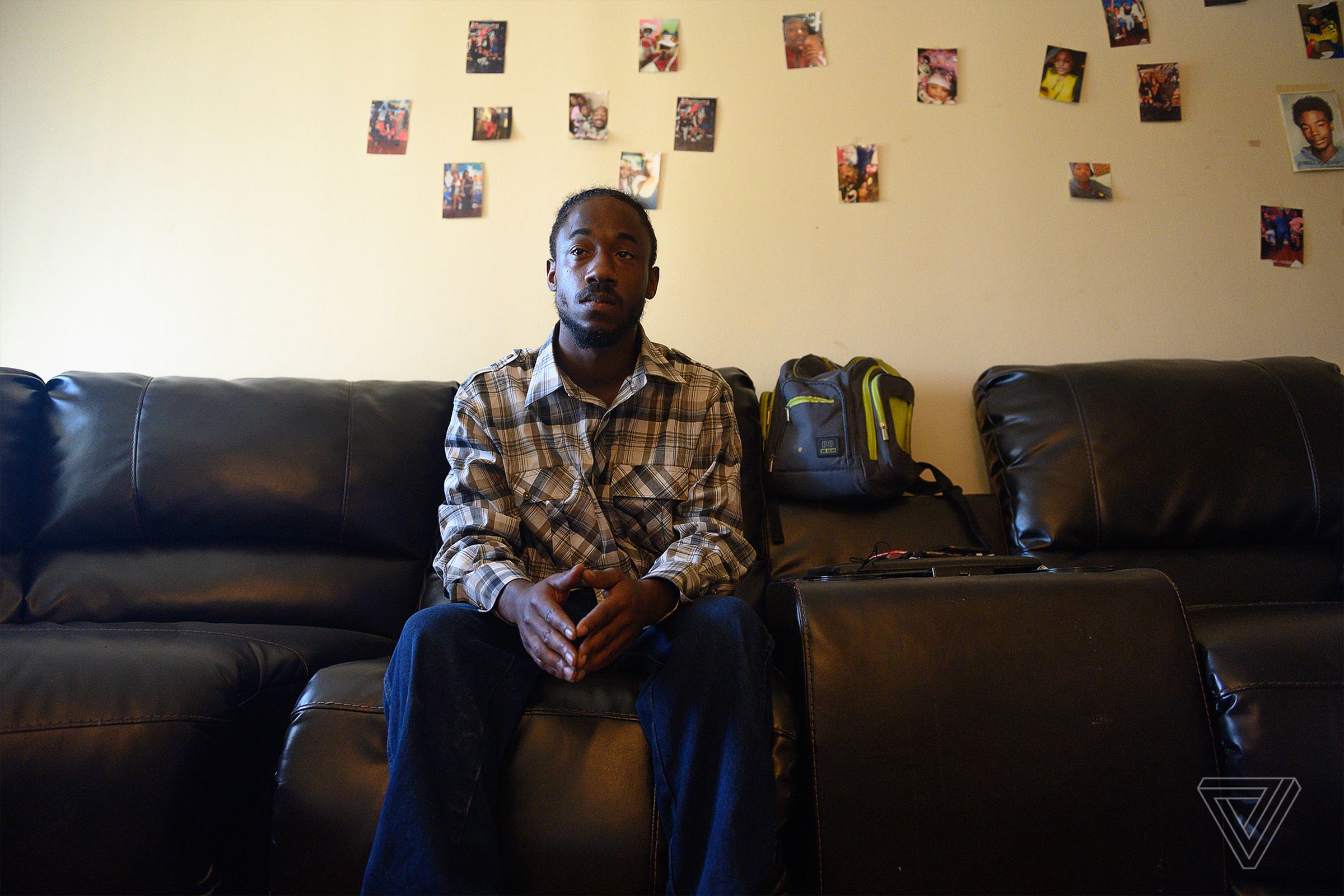 26-year-old Jovan Cleveland photographed at his sister Rece’s apartment.