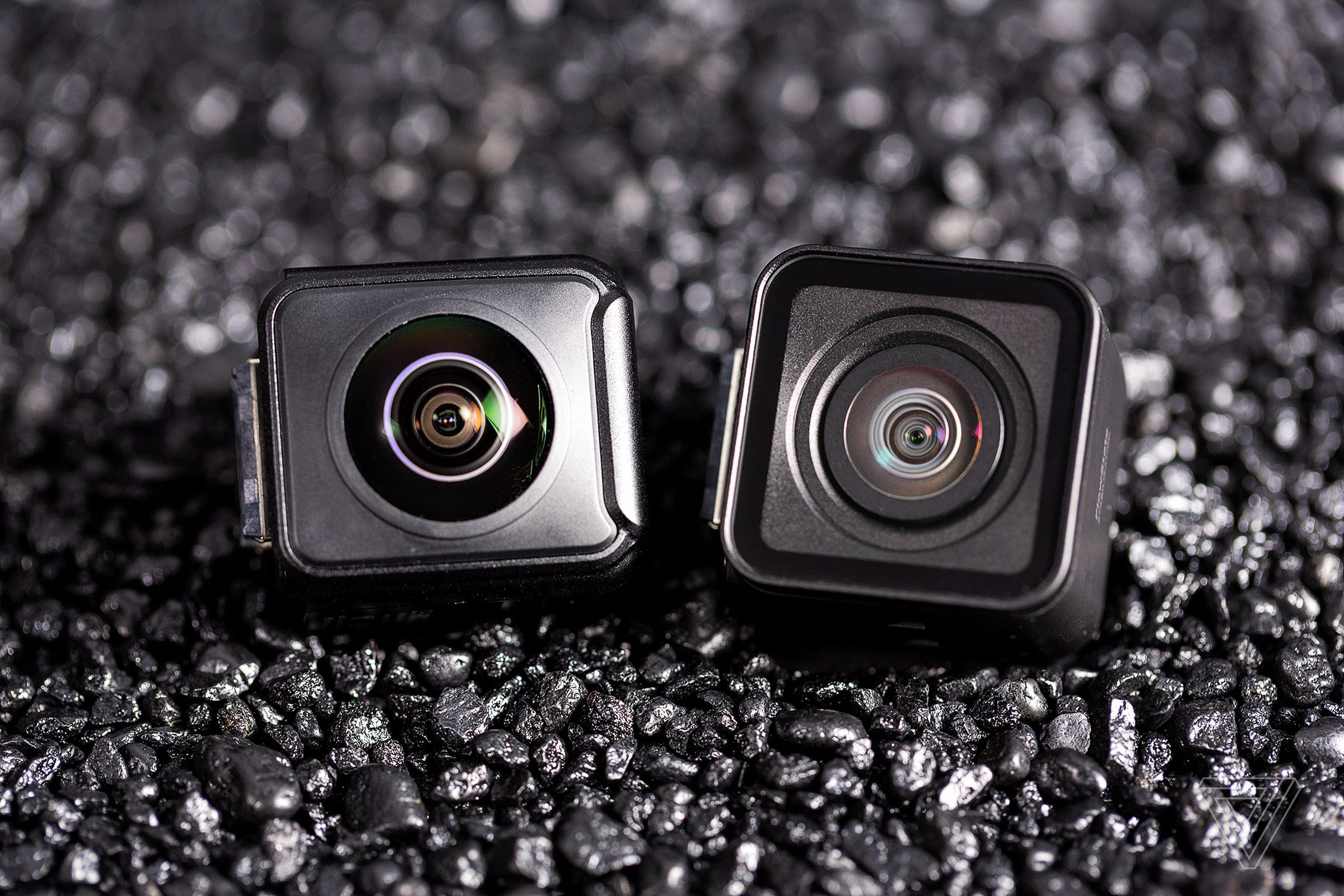 The 360 camera mod (left) and the 4K action camera mod (right).
