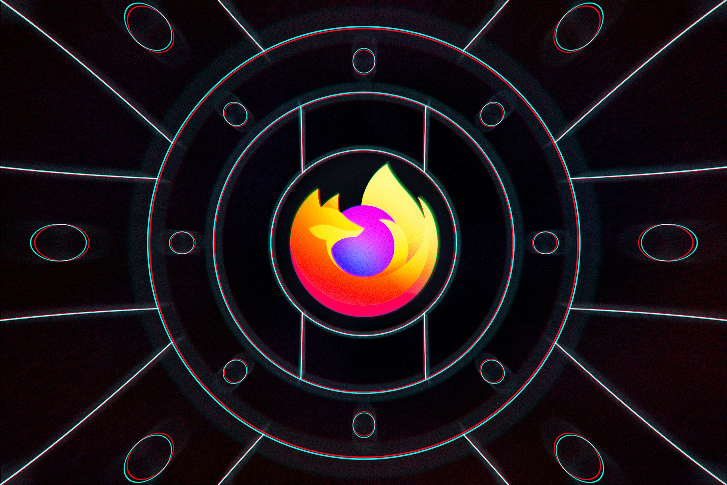 The Firefox logo on a black background