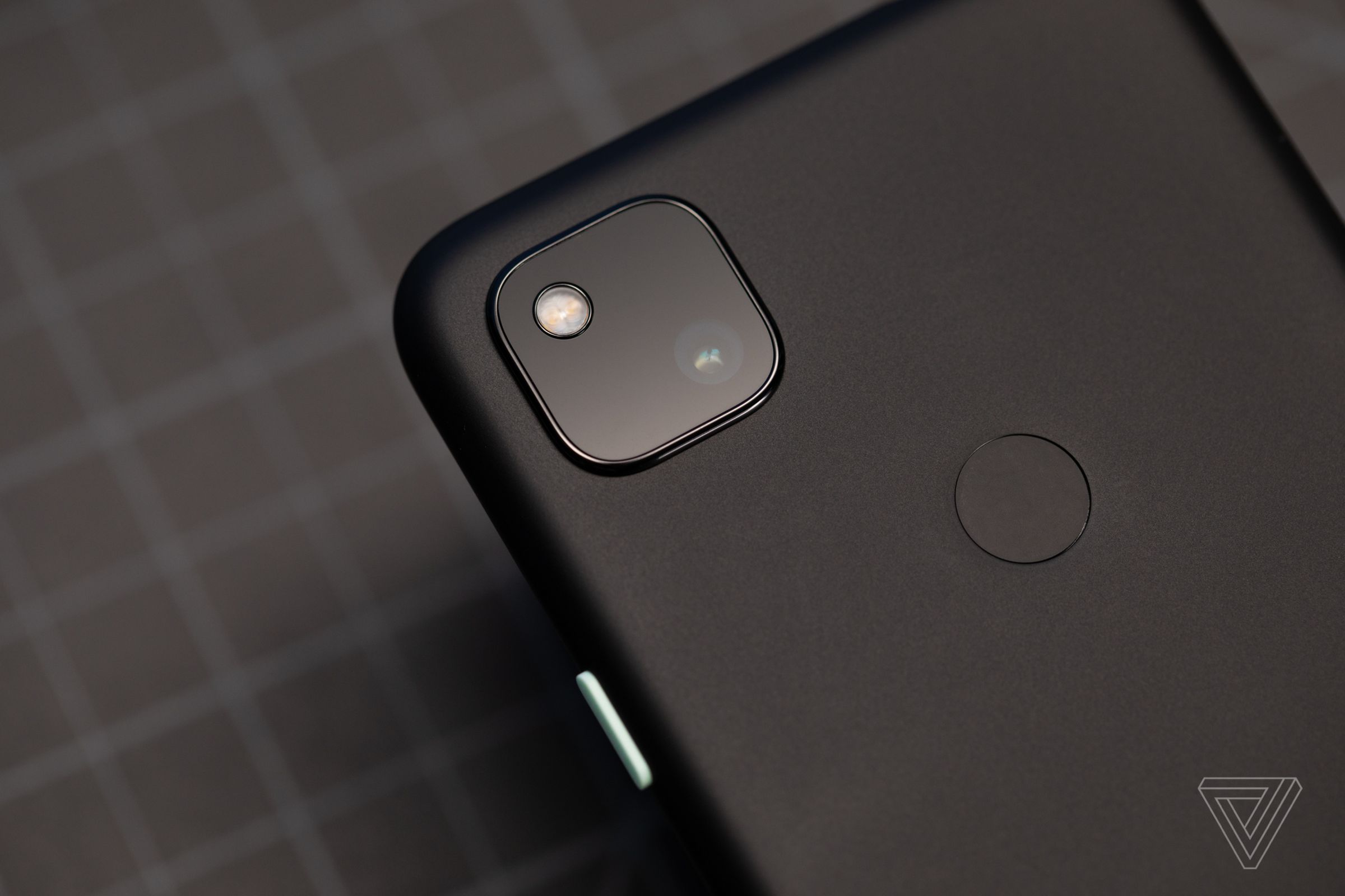 The Google Pixel 4A camera module with a single 12-megapixel sensor.