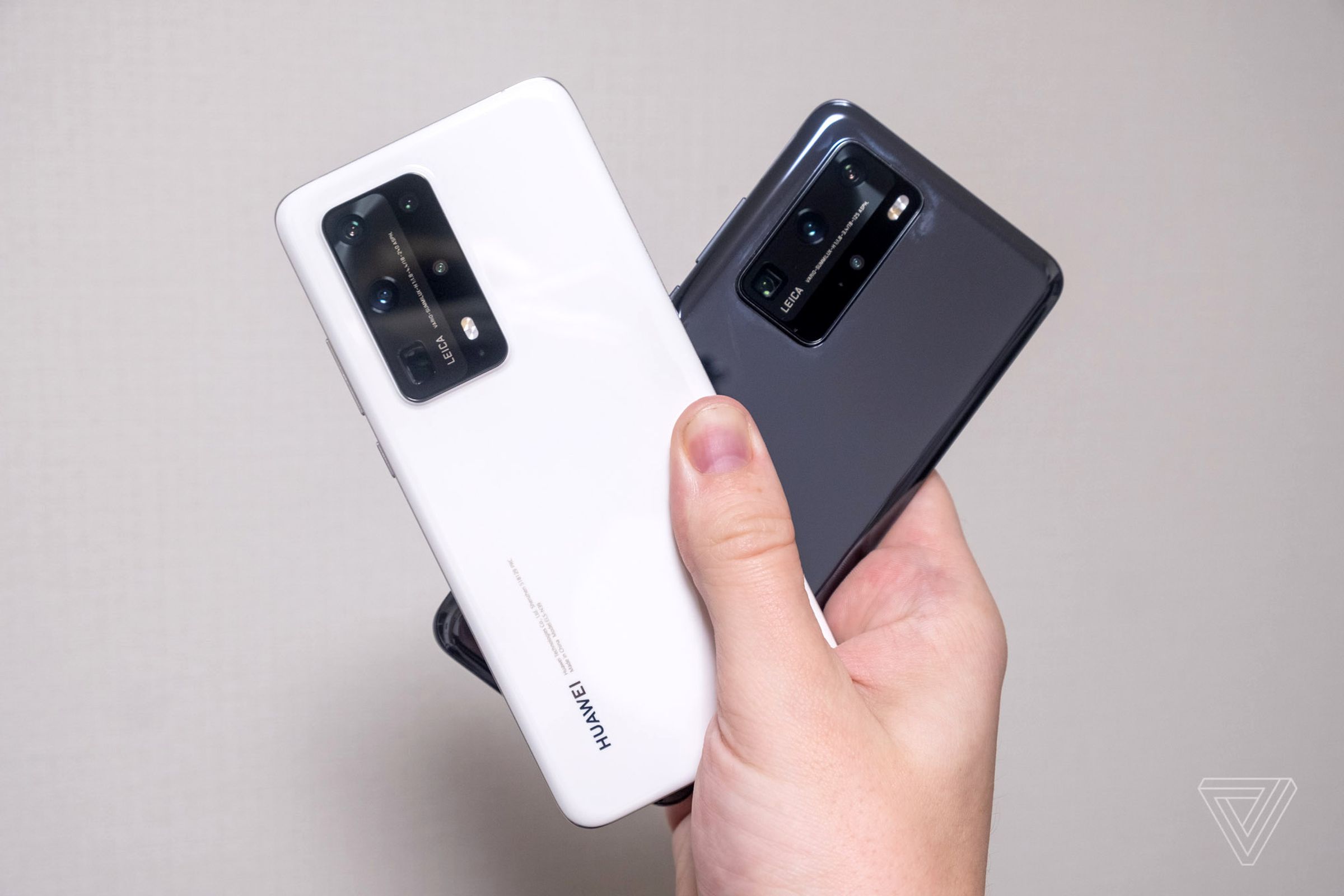 The Huawei P40 Pro Plus (left) and P40 Pro (right)