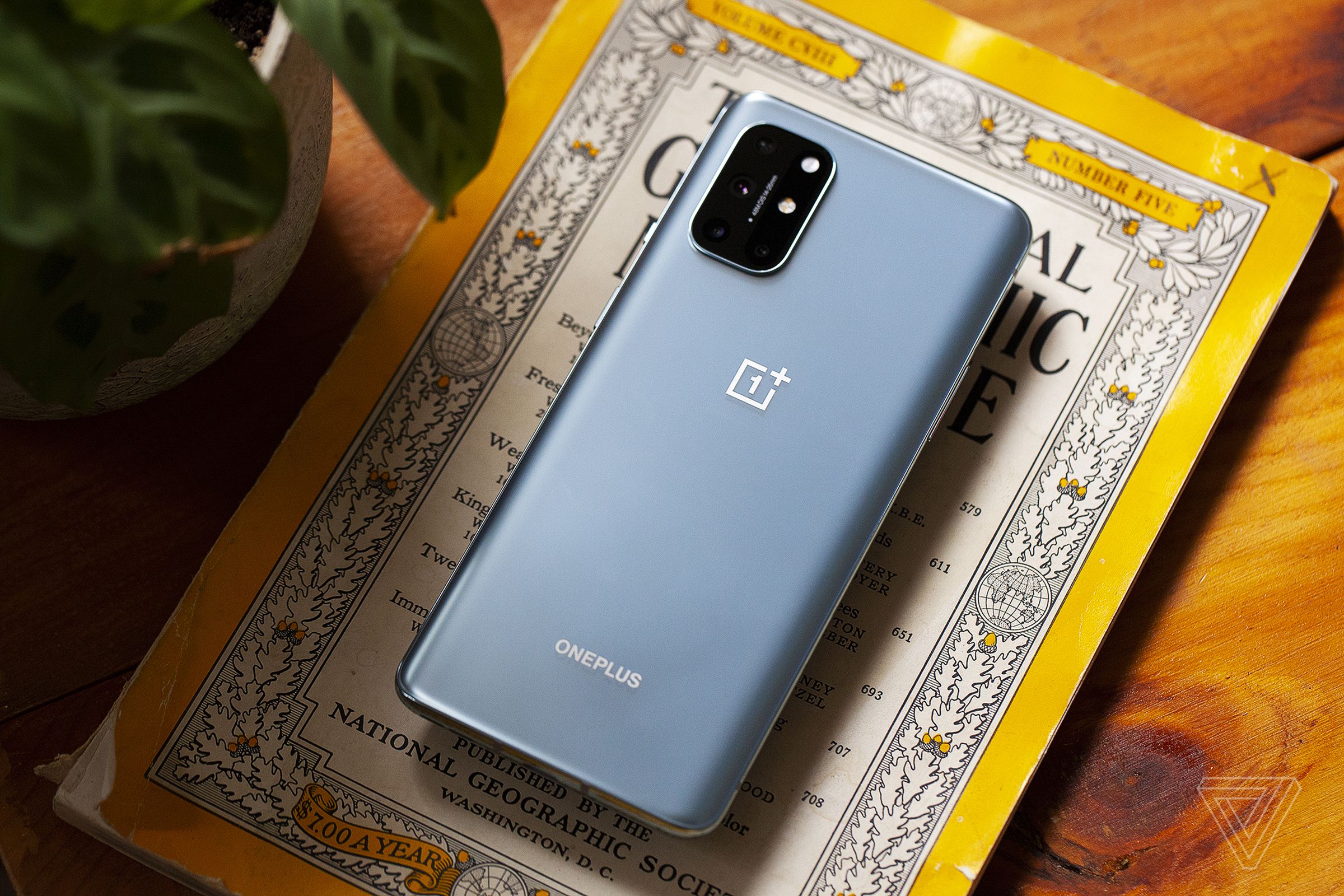 The OnePlus 8T has four cameras in a typical rectangular camera bump.