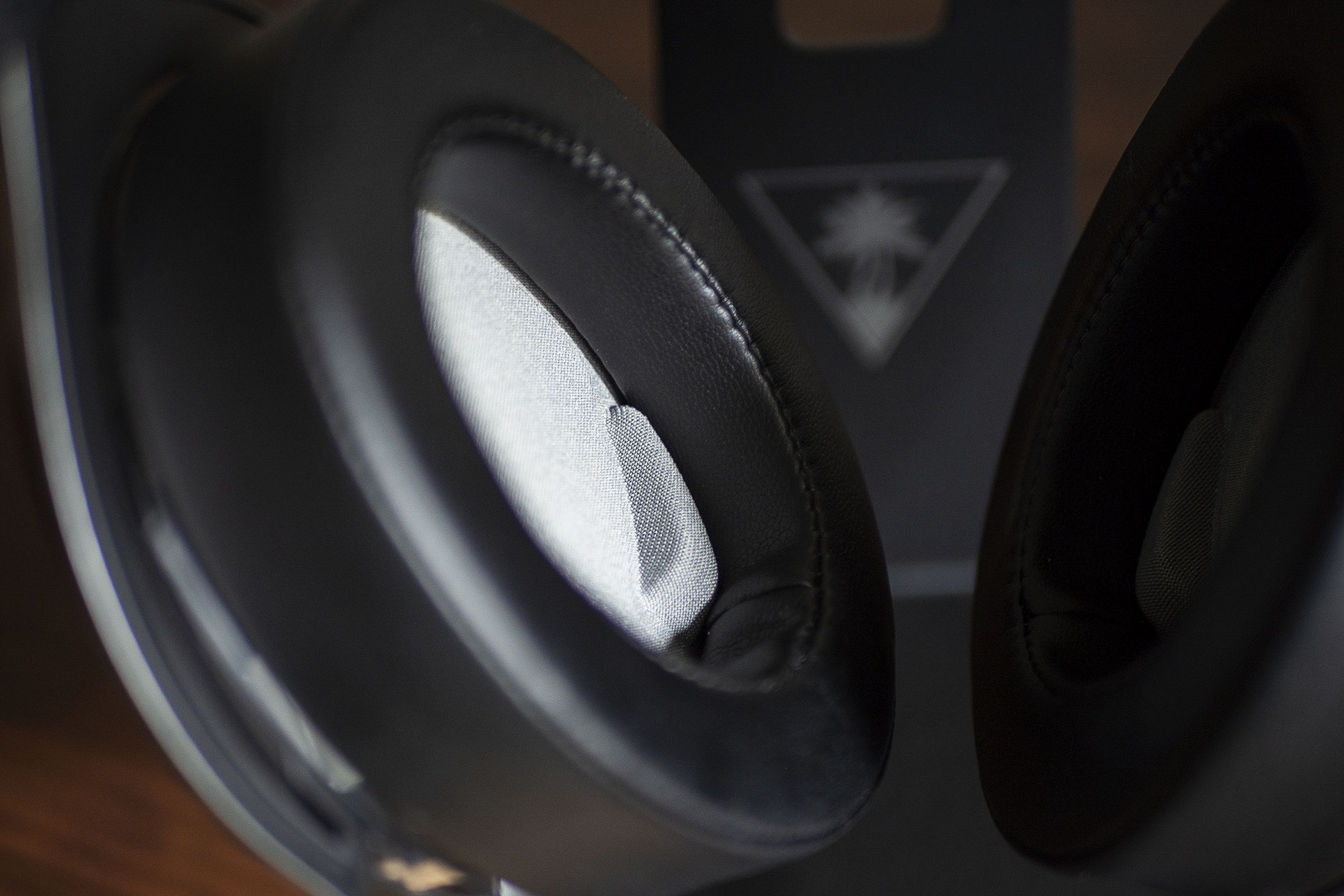 An inside view of the plush ear cups.