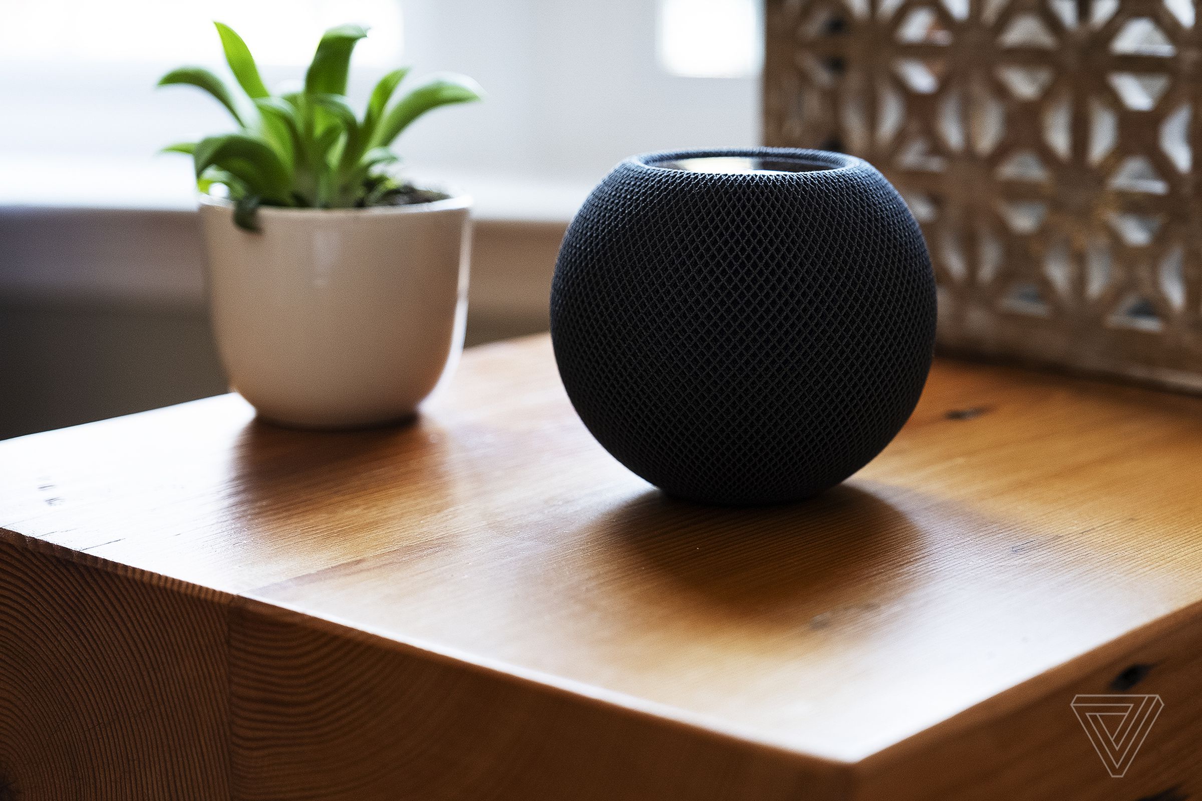 The HomePod mini is small enough to fit in most places in your home.
