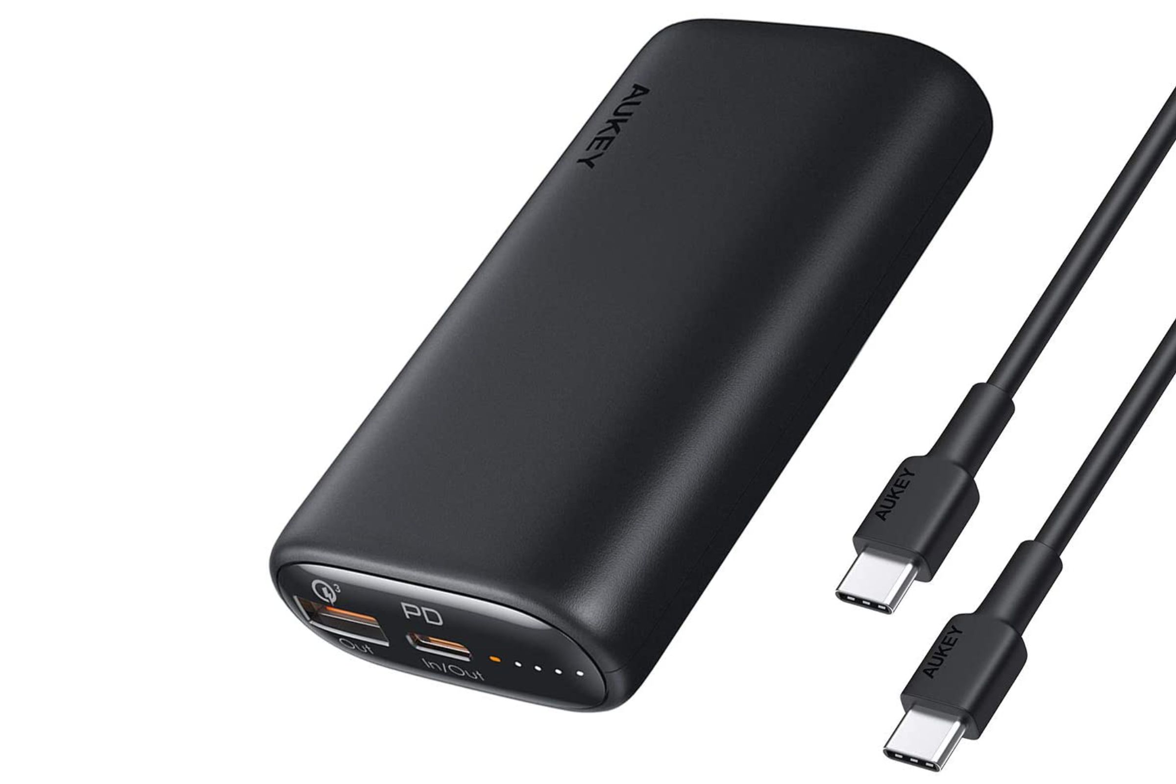 An Aukey USB battery pack. These brands often included things like USB cables with batteries when other brands wouldn’t.
