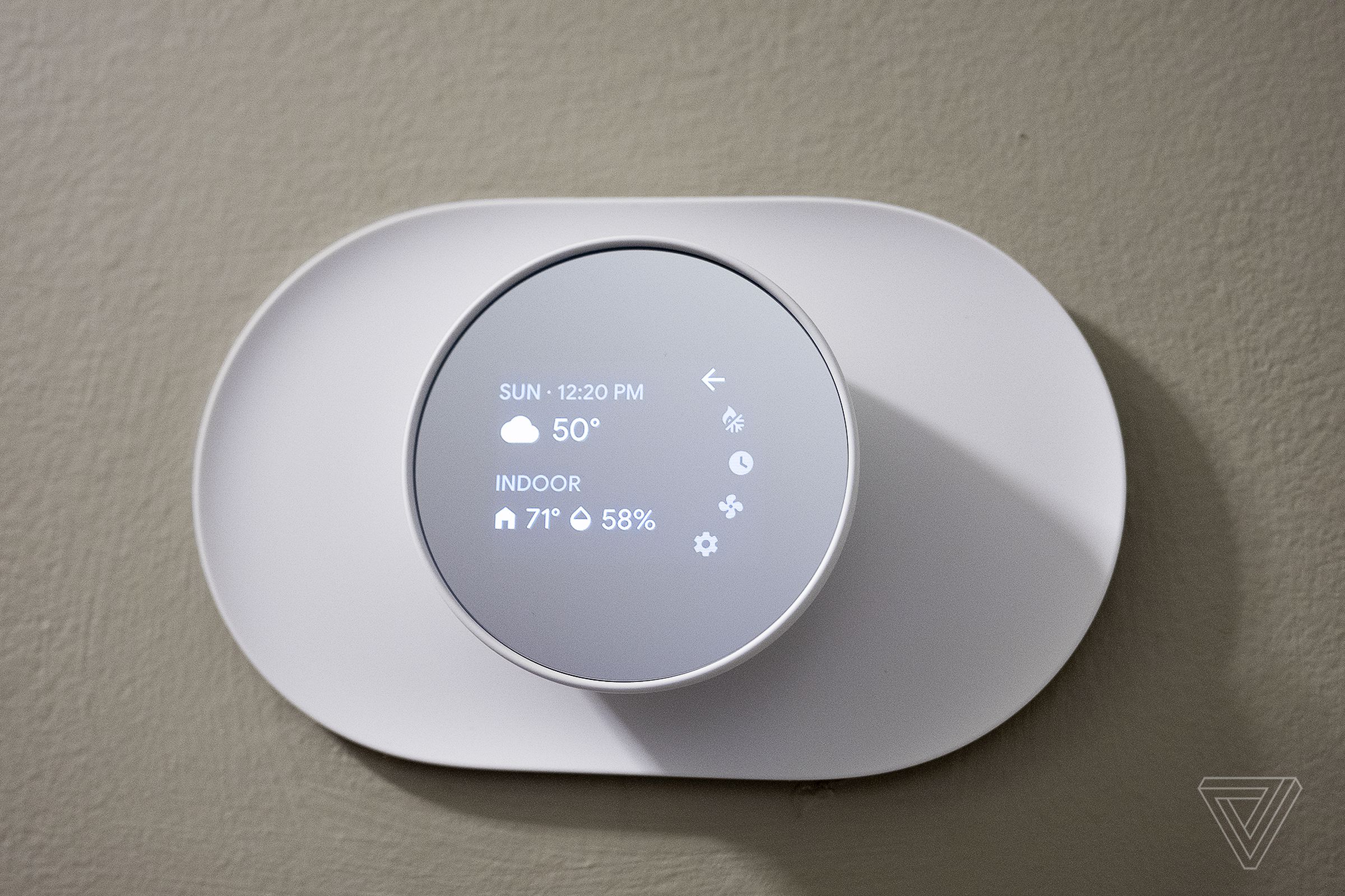You can control a handful of functions on the thermostat itself, but most settings are found in the Google Home smartphone app.