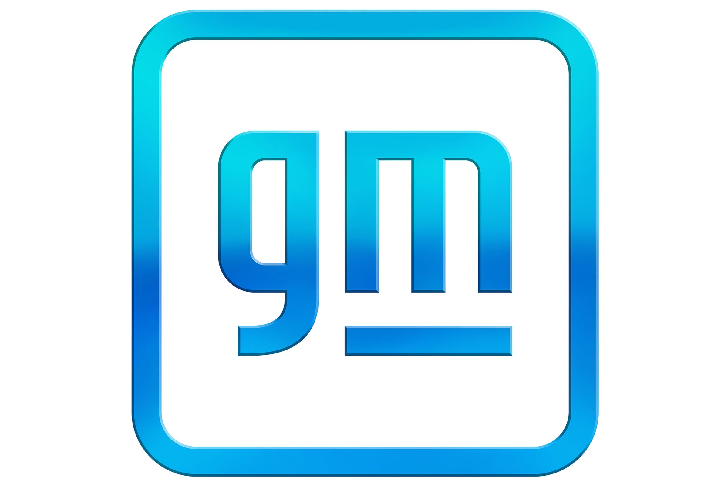 The new GM logo heralding its electric future.