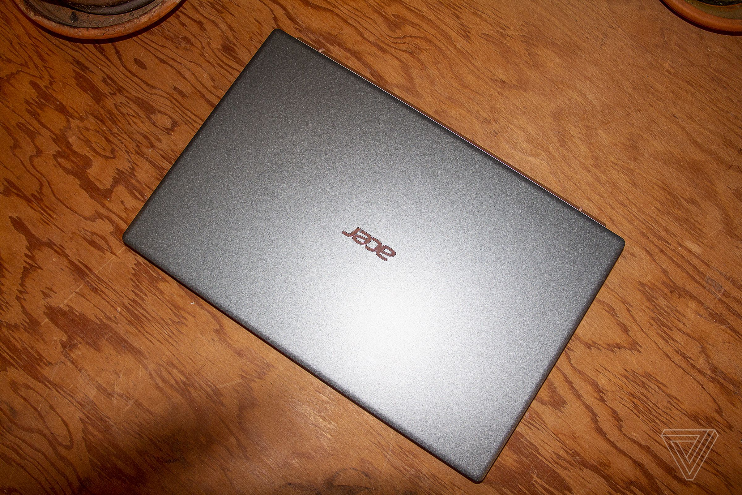 The Acer Swift 5 lid, closed, seen from above.